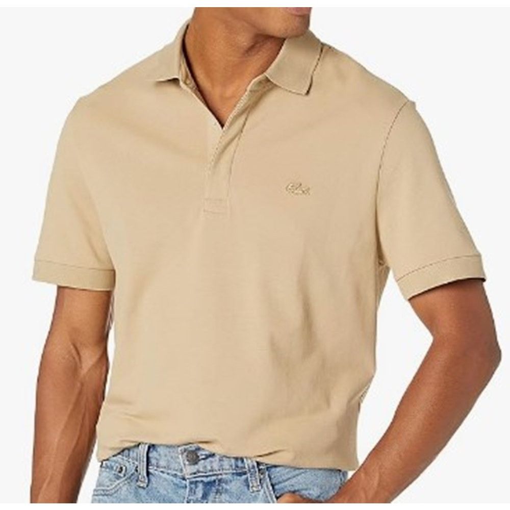 Lacoste Lacoste Mens Short Sleeve Paris Polo, Viennese Tan, 4X-Large Size US XXL / EU 58 / 5 - 1 Thumbnail