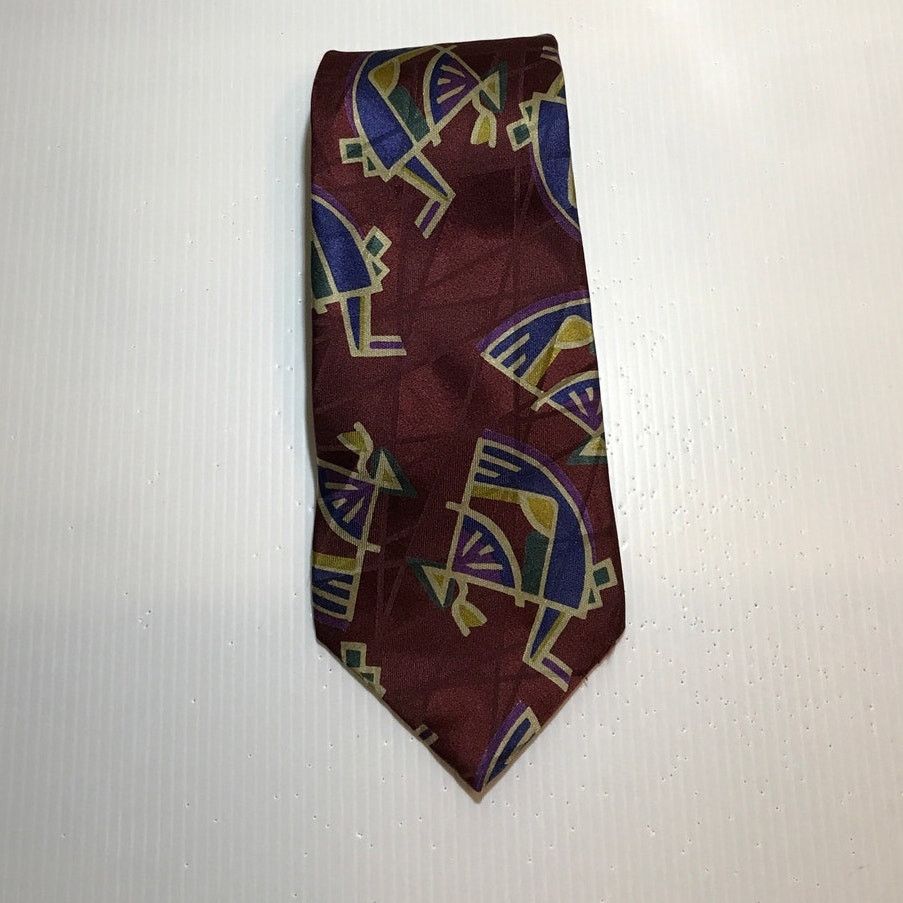 Principe Principe Red Geometric Short Wide Men Necktie Size ONE SIZE - 1 Thumbnail