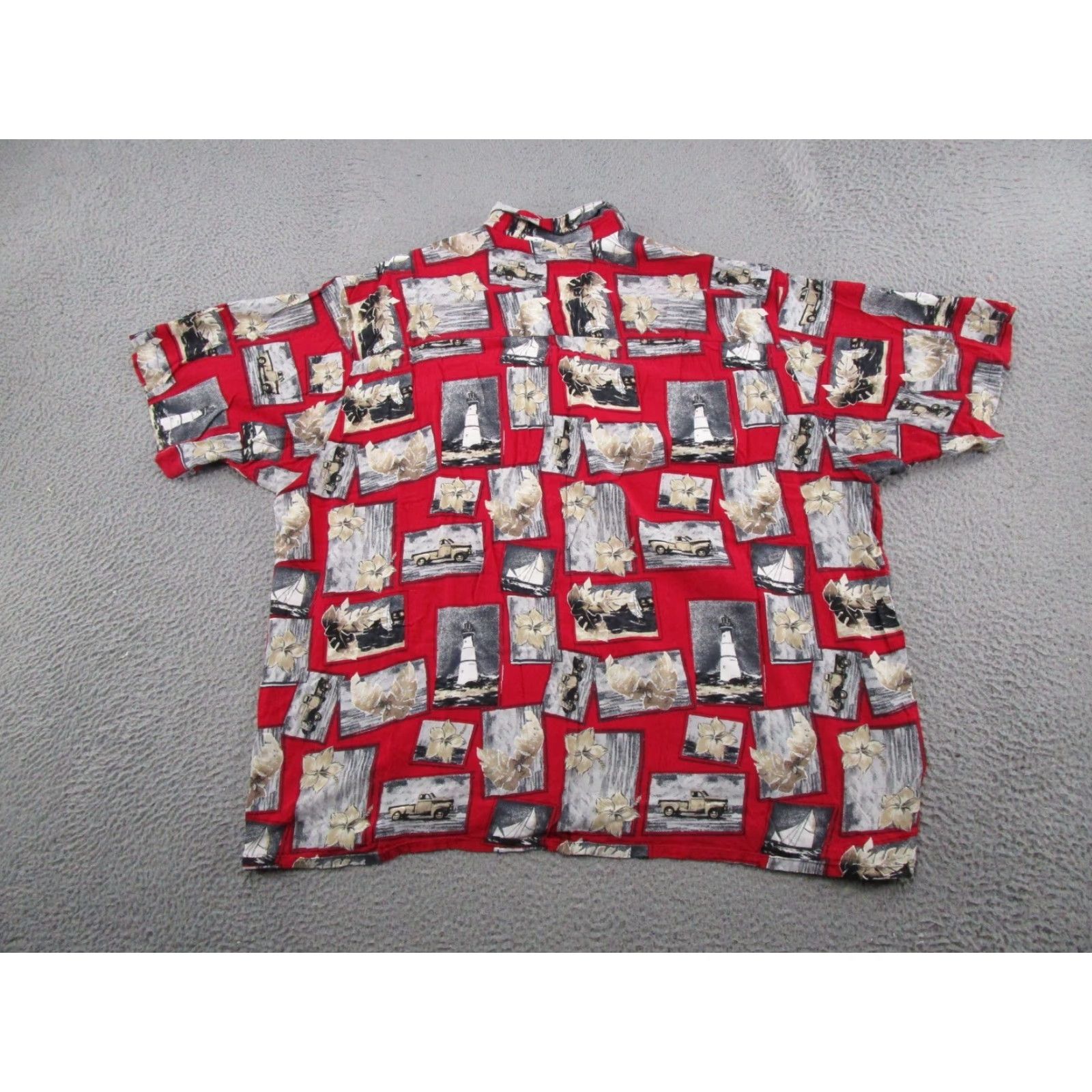 Vintage Puritan Mens Short Sleeve Shirt Hawaiian Floral Button-Up 3XL Red Beach Vintage? Size US XXL / EU 58 / 5 - 7 Thumbnail