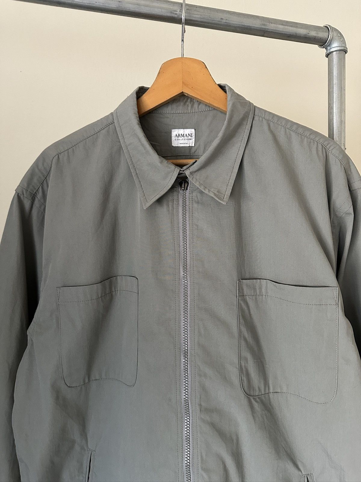 Armani Collezioni 1990s Armani Collezioni Nylon Blend Work Jacket Size US L / EU 52-54 / 3 - 3 Thumbnail