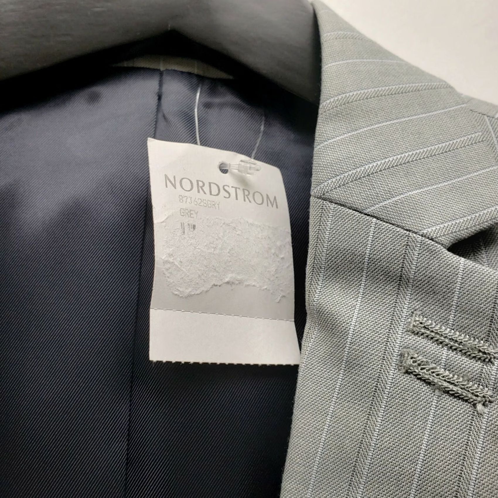 Topman Topman Grey Striped BLazer One button Size 38R Regular Skinny Mens Blazer Shirt Jacket Notch Lapel Vintage No Size 38R - 8 Thumbnail
