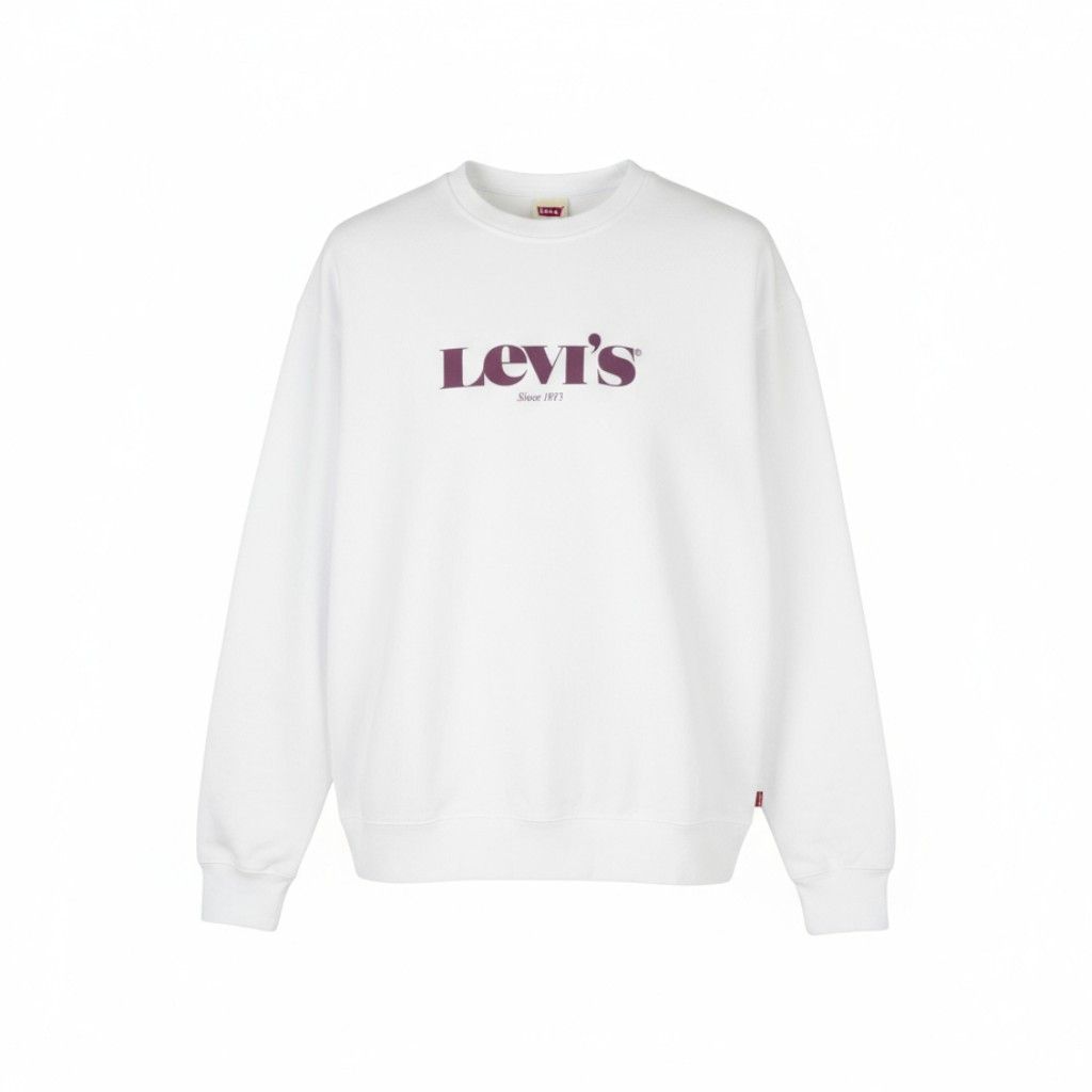 Levi's RELAXED FIT M White Graphic Logo Crew Pullover 87099 Size US M / EU 48-50 / 2 - 1 Thumbnail