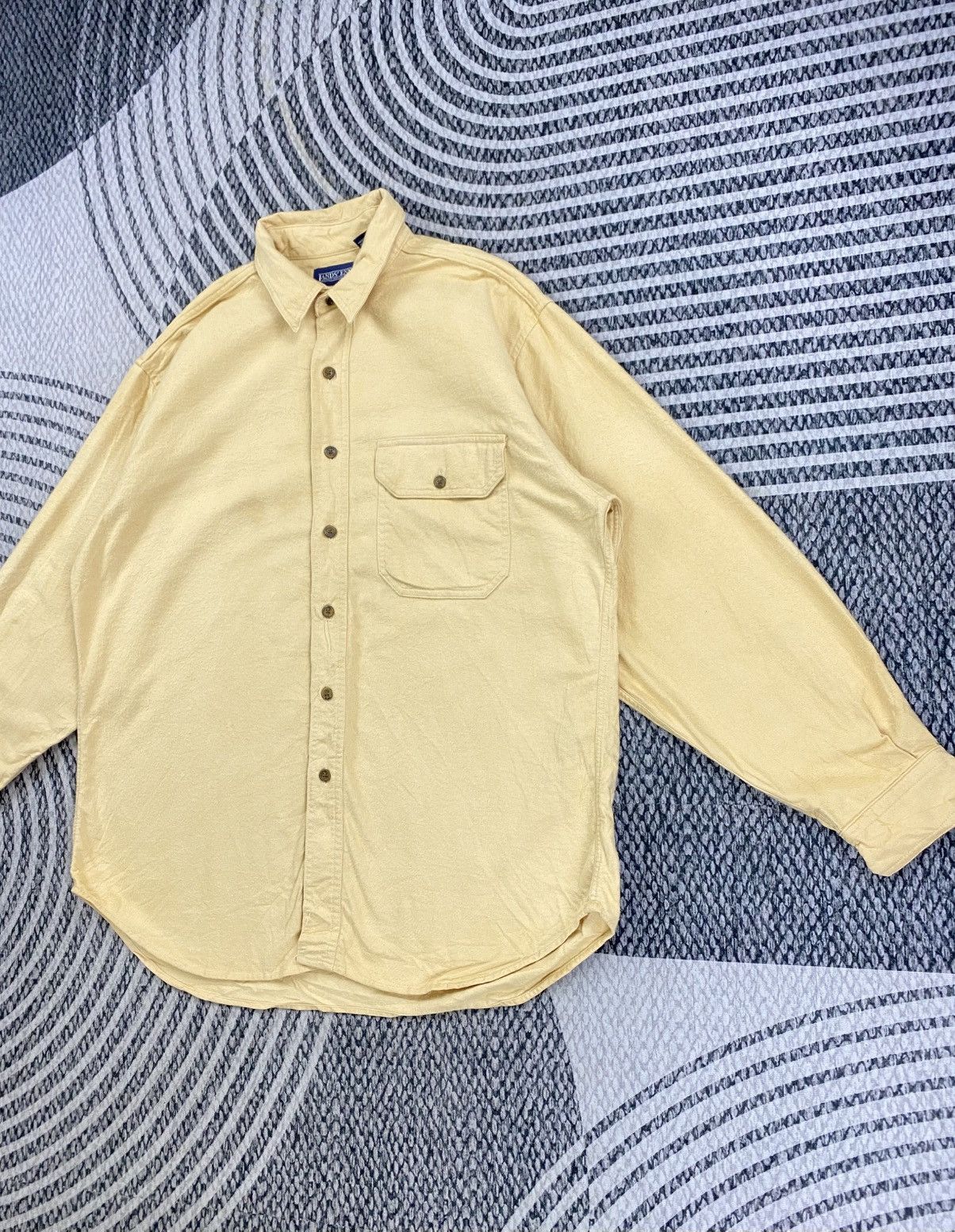 Lands' End Vintage Land’s End Casual Plaind Flannel Shirt Size US XL / EU 56 / 4 - 4 Thumbnail