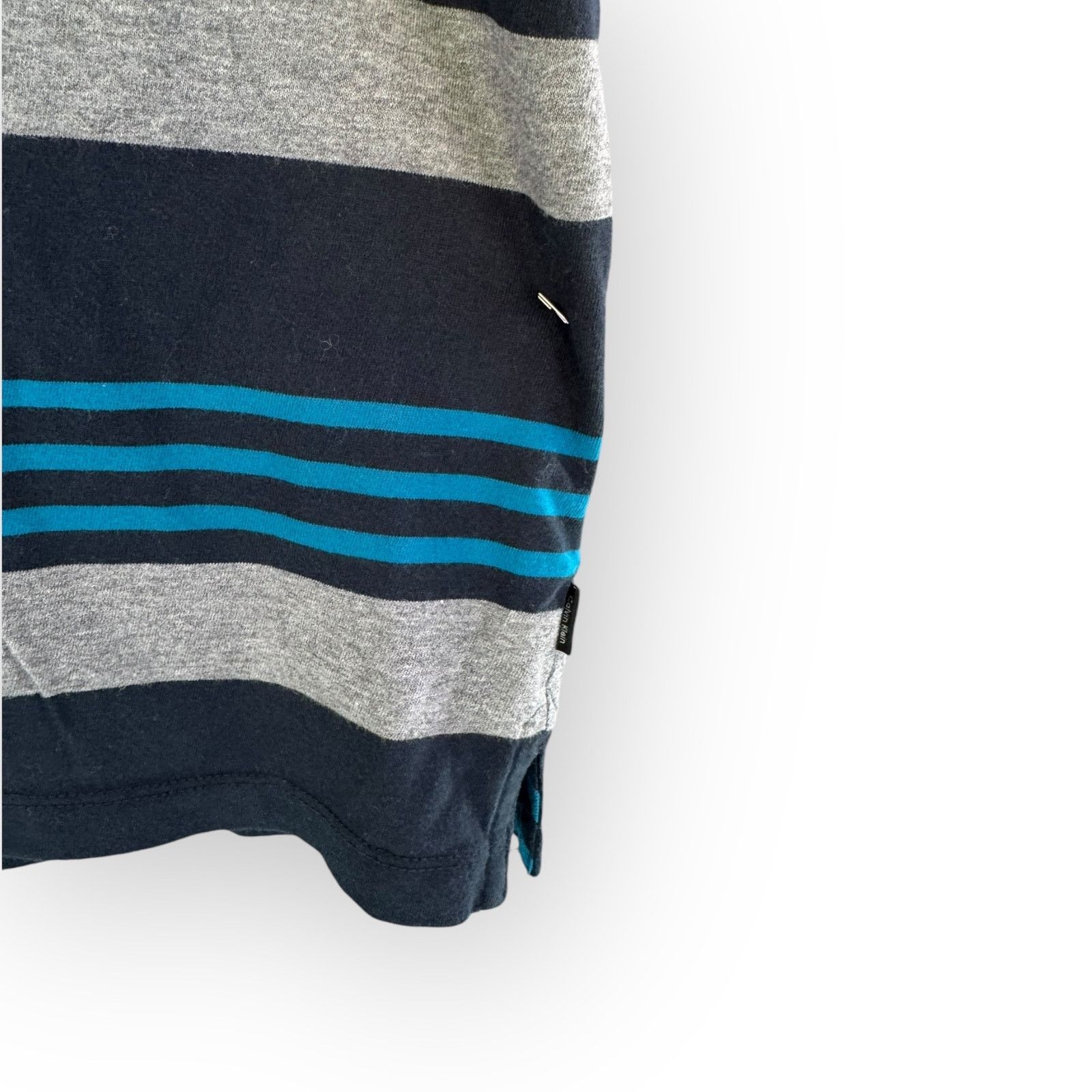 Calvin Klein Calvin Klein Men’s Polo Shirt Blue Gray Striped Size M Size US M / EU 48-50 / 2 - 6 Thumbnail