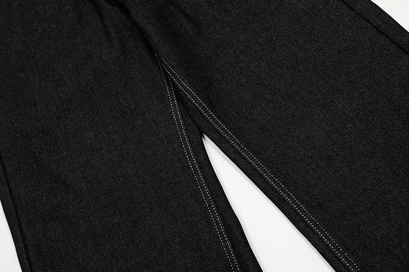 Jean Men's American-Style Loose-Fit Black Retro Wide-Leg Jeans Size US 32 / EU 48 - 4 Thumbnail
