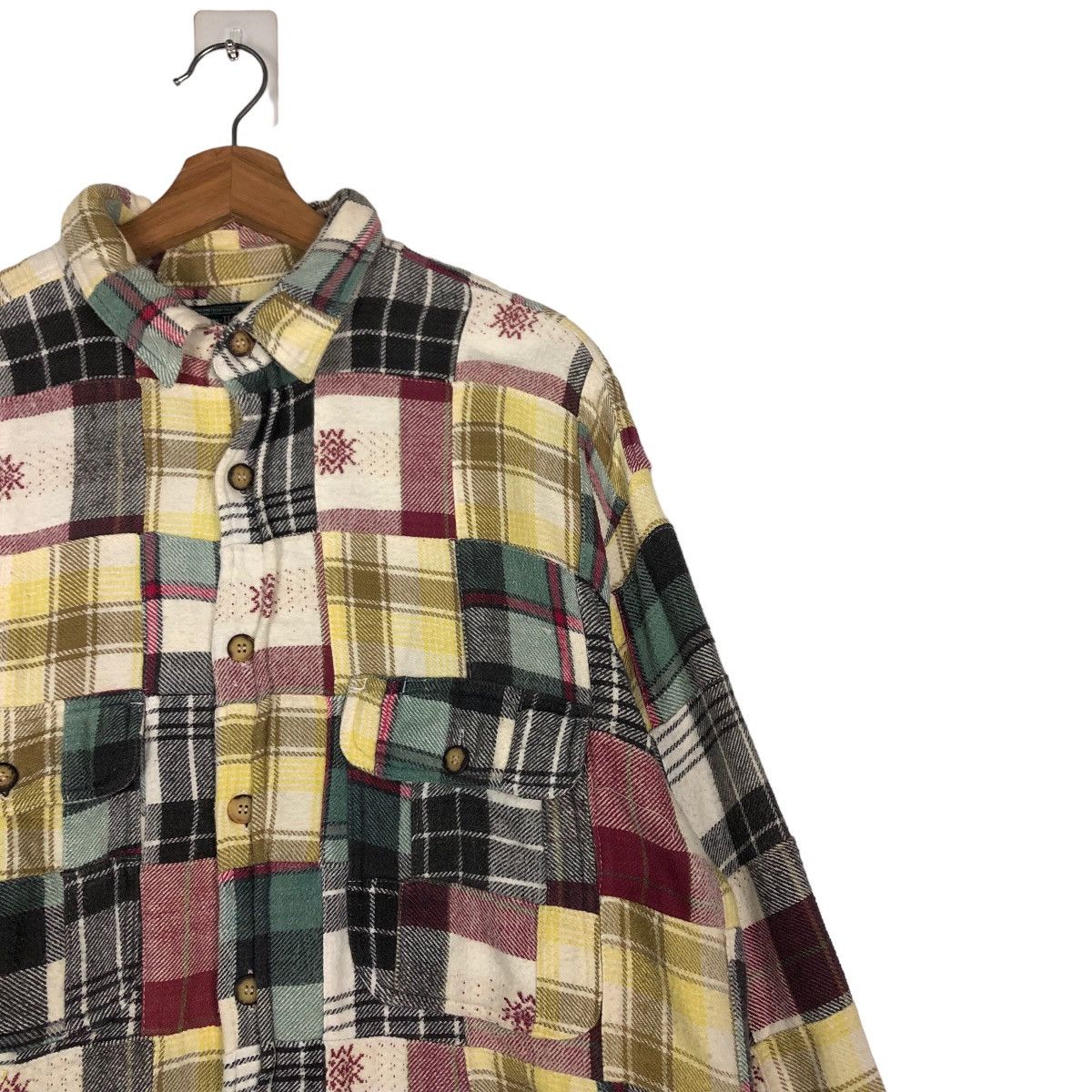 Flannel 🔥Vtg Flannel Jacket Patchwork Design Kearney House Japan Size US L / EU 52-54 / 3 - 6 Thumbnail