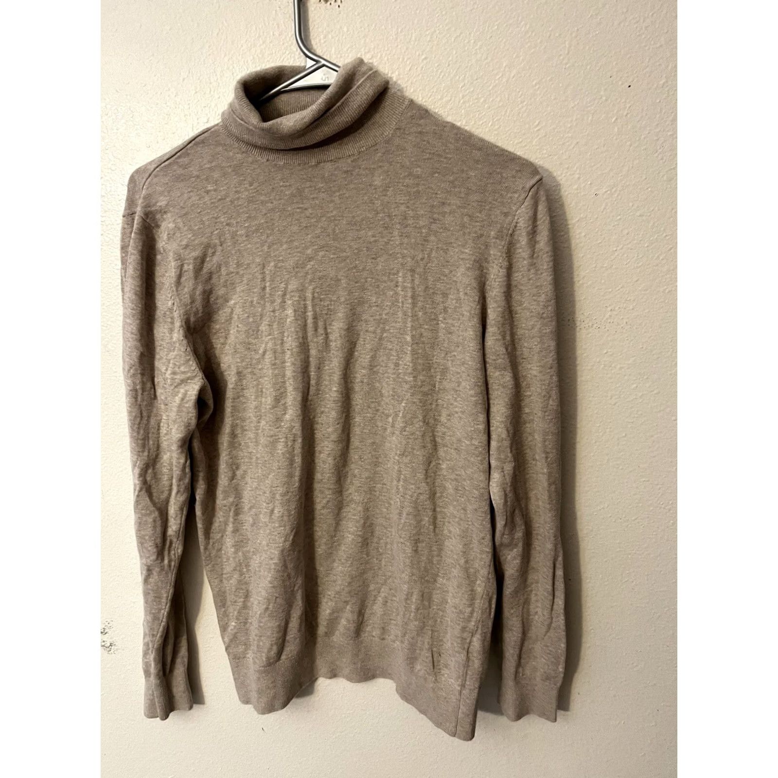 H&M H&M Turtleneck Sweater Slim Fit Small Beige Brown Long Sleeve Ribbing at Neck - Vintage Size US S / EU 44-46 / 1 - 2 Thumbnail