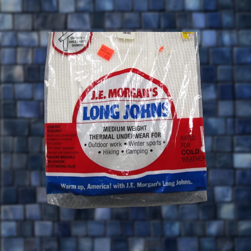 Vintage NOS 80’s J.E. Morgan Long Johns Thermal Waffle Knit Pants Size L NEW SEALED Size US 33 - 1 Thumbnail