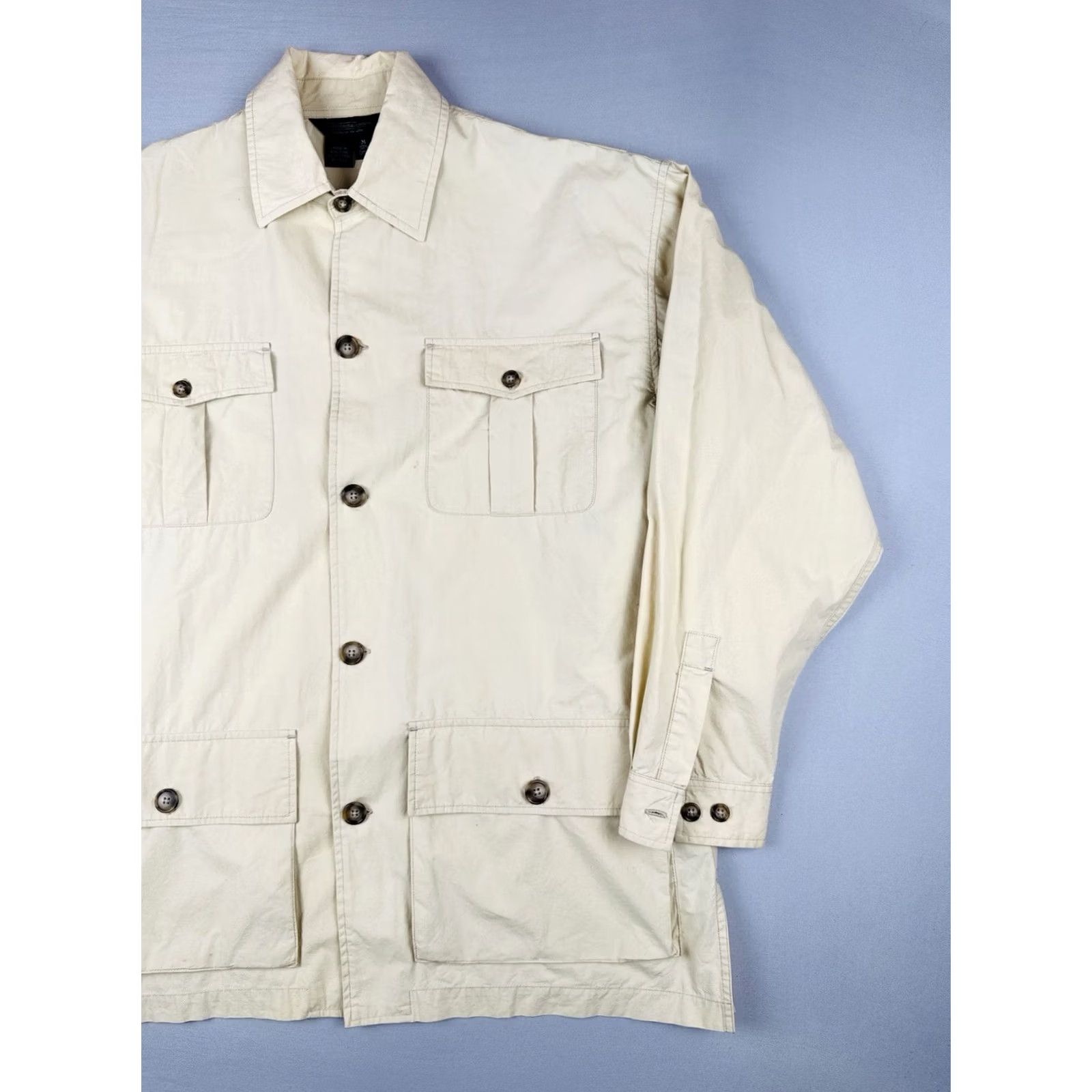 Vintage VINTAGE J. Peterman Shirt Jacket Beige Cotton Size M Safari Utility Size US M / EU 48-50 / 2 - 3 Thumbnail