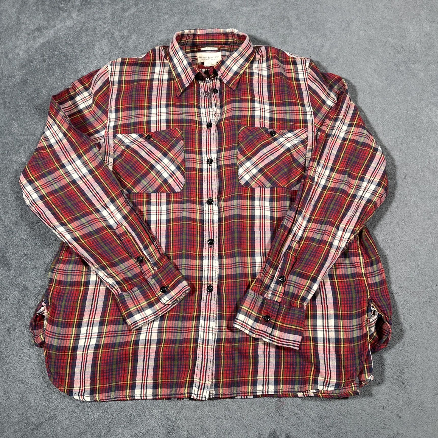 Ralph Lauren Ralph Lauren Button-Up Shirt Women XL Red Navy Plaid Cotton Long Sleeve Lightweight Western Size XL / US 12-14 / IT 48-50 - 7 Thumbnail