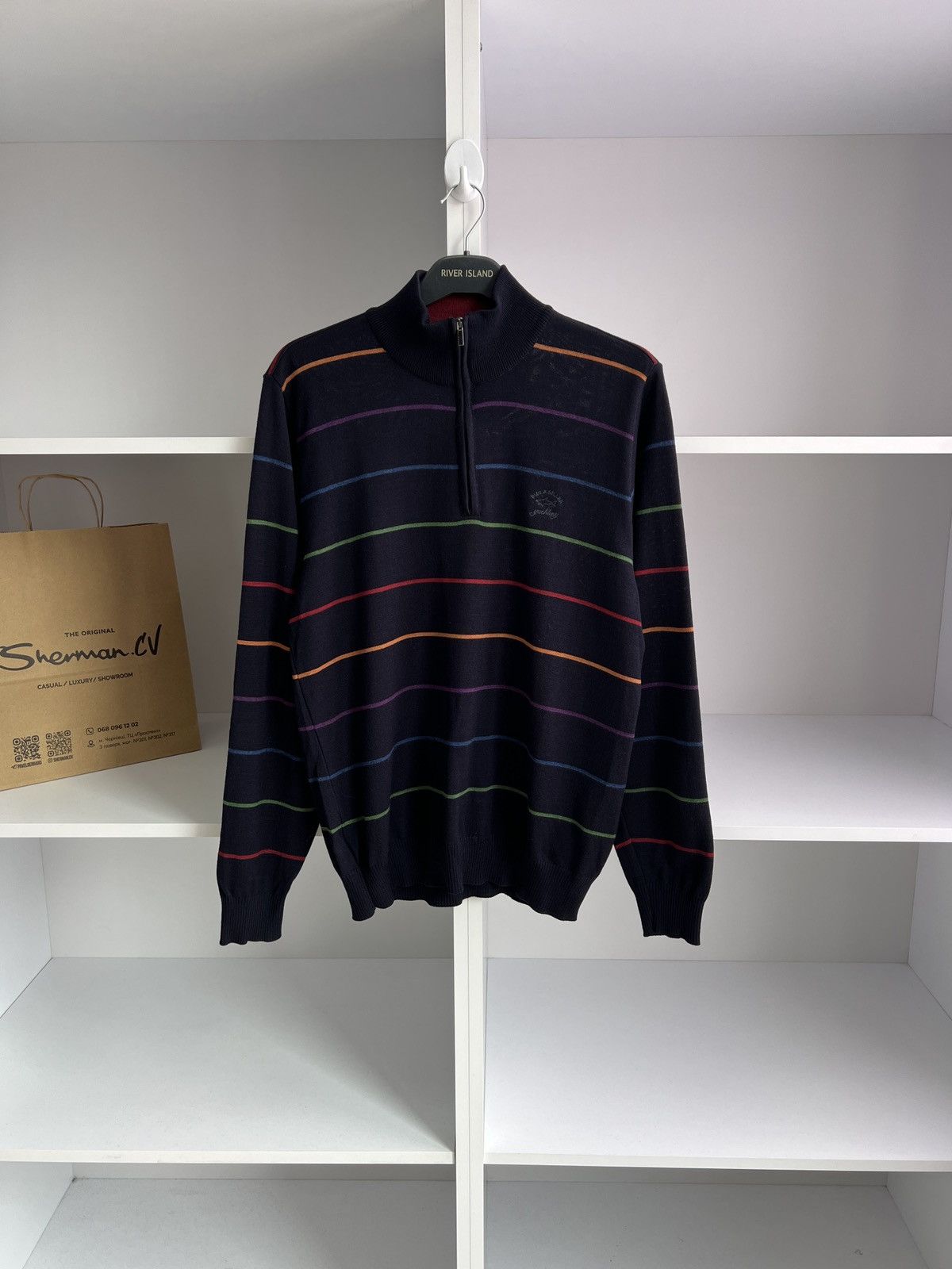 Designer × Paul & Shark × Vintage Vintage Paul Shark striped navy luxury sweater Size US M / EU 48-50 / 2 - 1 Thumbnail