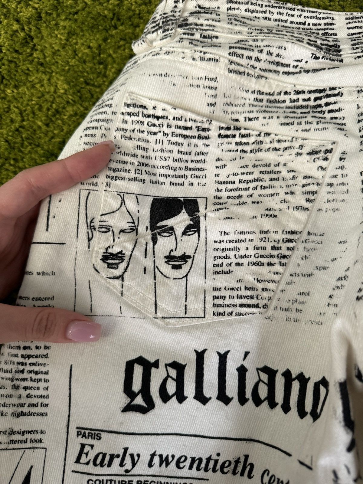 John Galliano Galliano 2000s archive newspaper gazette jeans denim Y2K vtg Size 26" / US 2 / IT 38 - 20 Thumbnail
