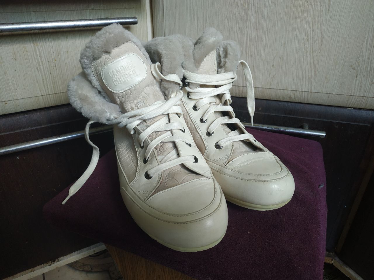 Other Candice Cooper Fur Lined Winter Sneakers Boots White 8.5 Size US 8.5 / IT 38.5 - 17 Thumbnail