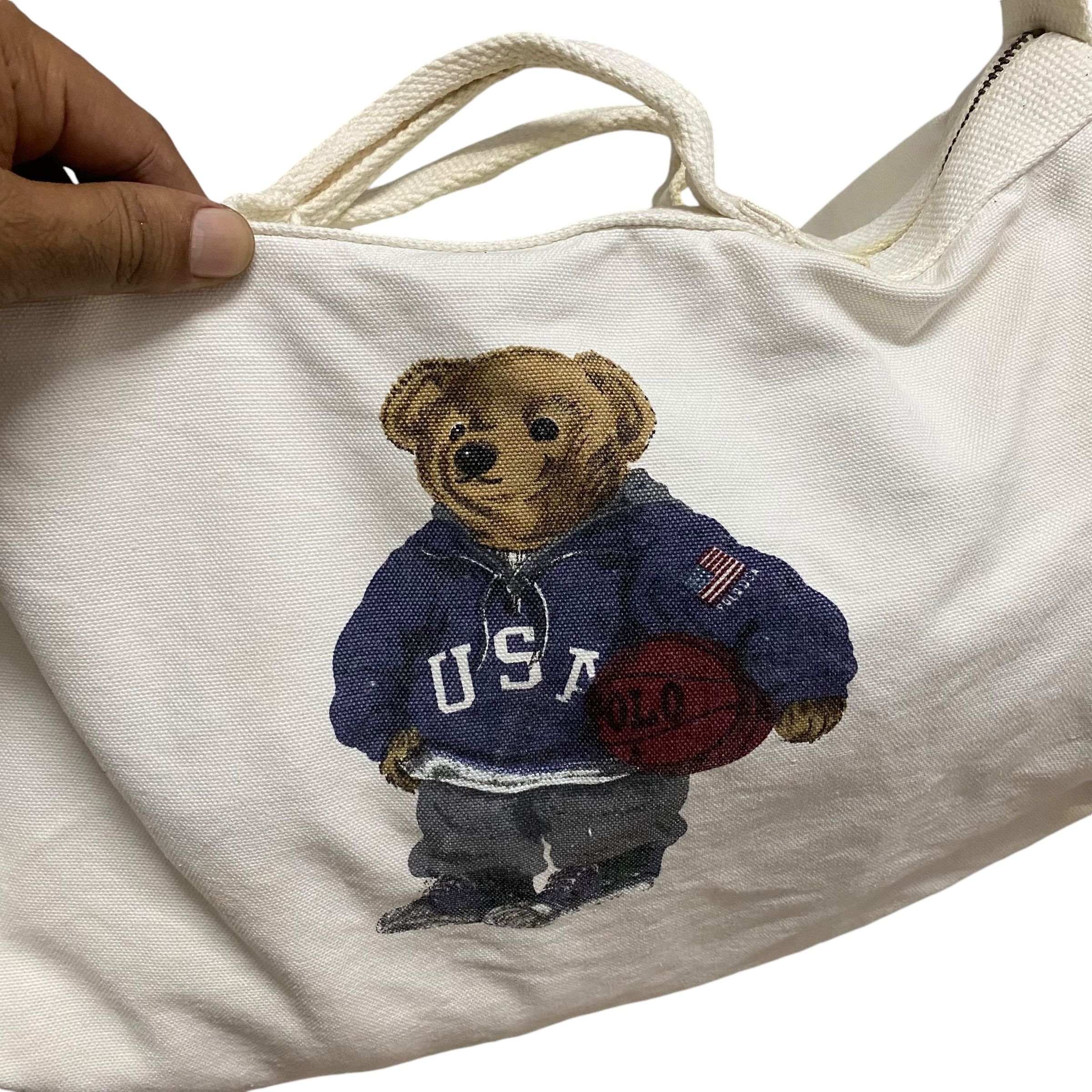 Vintage Polo Ralph Lauren Bear Graphic Natural Tote Bag - Etsy