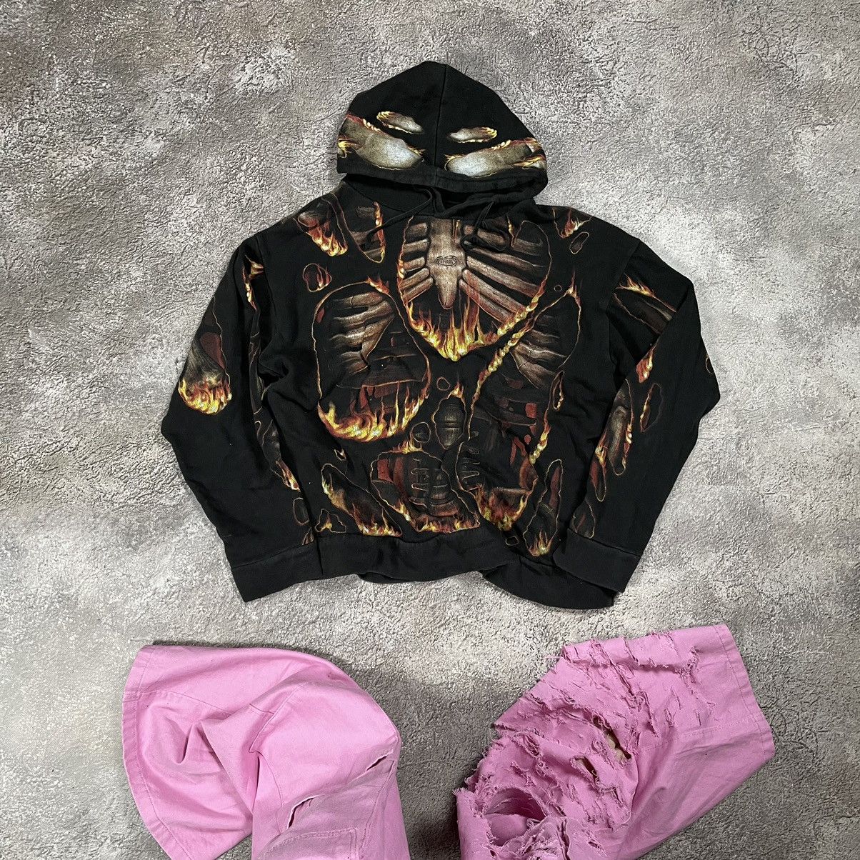 Vintage Vintage 90s Skeleton Graphic Hoodie Horror Punk Streetwear M Size US M / EU 48-50 / 2 - 1 Thumbnail