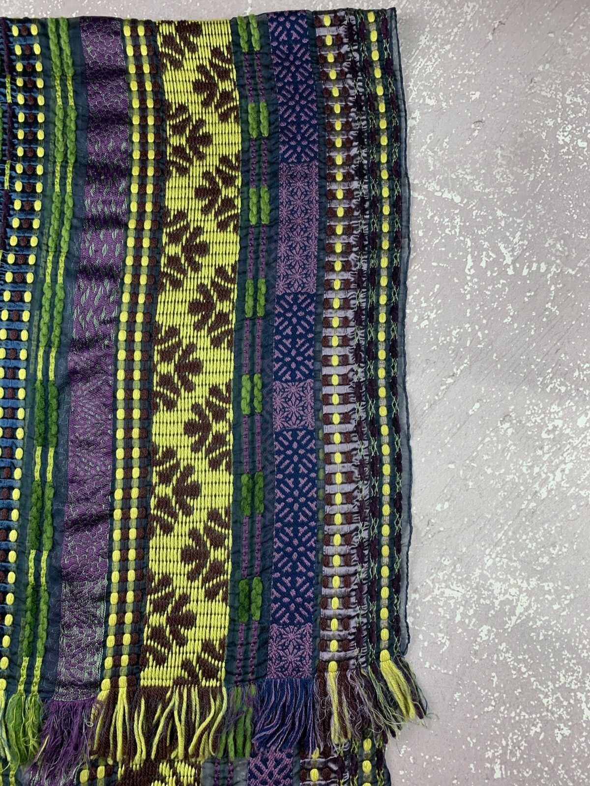 Etro Etro Wool/Silk Stole Blend Multicolor Striped Muffler Scarf Size ONE SIZE - 2 Thumbnail