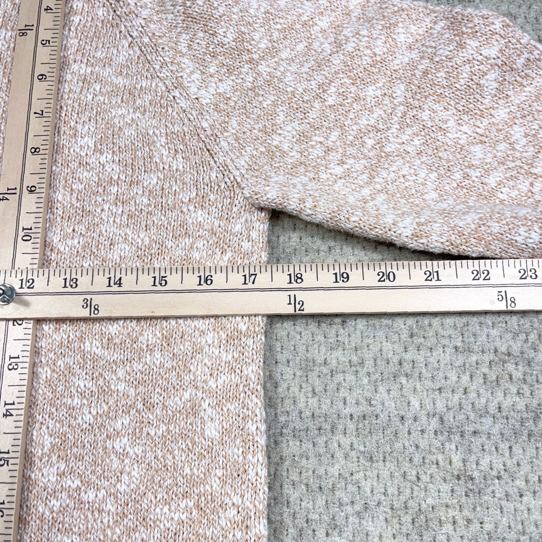 Vintage L.L. Bean Sweater Women Medium Tall Tan Marled Ragg Roll Mock Funnel Neck Pullover Knit Cotton Solid Classic Size M / US 6-8 / IT 42-44 - 7 Thumbnail