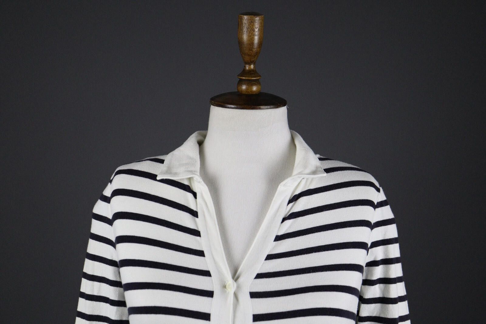 Escada Escada White Stripe Button Top Blouse Cardigan Size S Size S / US 4 / IT 40 - 2 Thumbnail