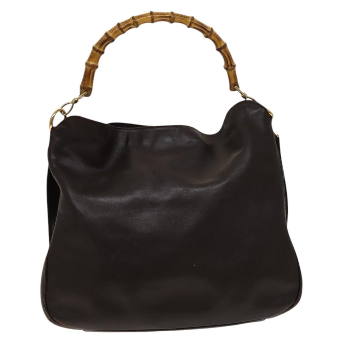 Gucci GUCCI Bamboo Shoulder Bag Leather Brown Gold Size ONE SIZE - 2 Thumbnail
