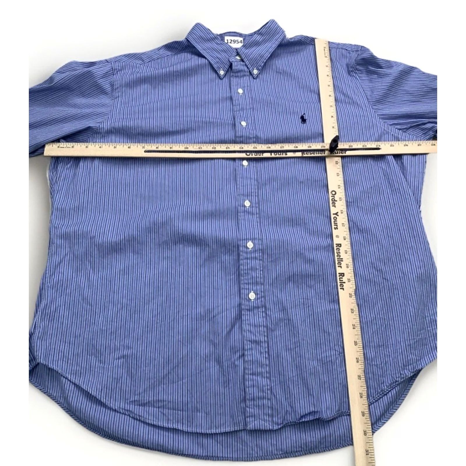 Ralph Lauren VINTAGE Ralph Lauren Button-Down Shirt Striped 90s Blue 2XL Mens Classic Fit Long Sleeve Button Up Shirt Size US XXL / EU 58 / 5 - 5 Thumbnail