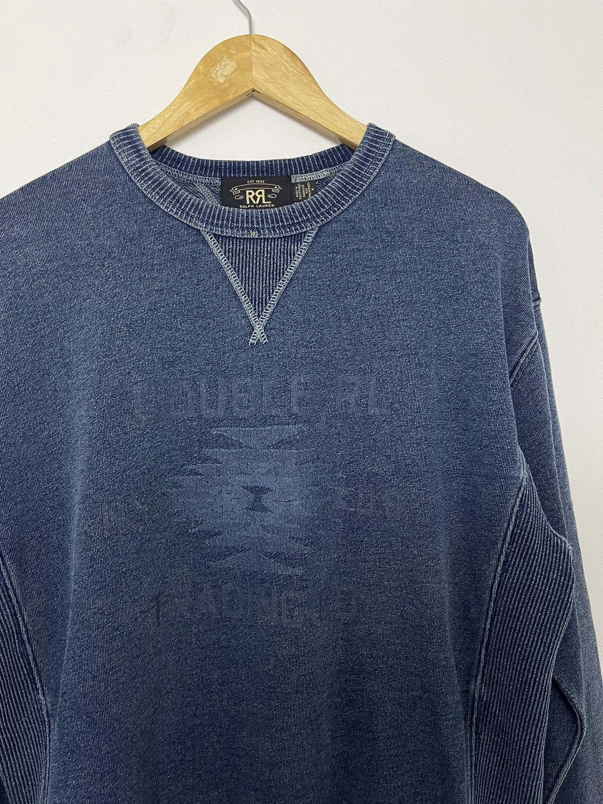 RRL Ralph Lauren × Vintage Vintage RRL Double RL Reverse Weave Crewneck Sweatshirt Size US M / EU 48-50 / 2 - 3 Thumbnail