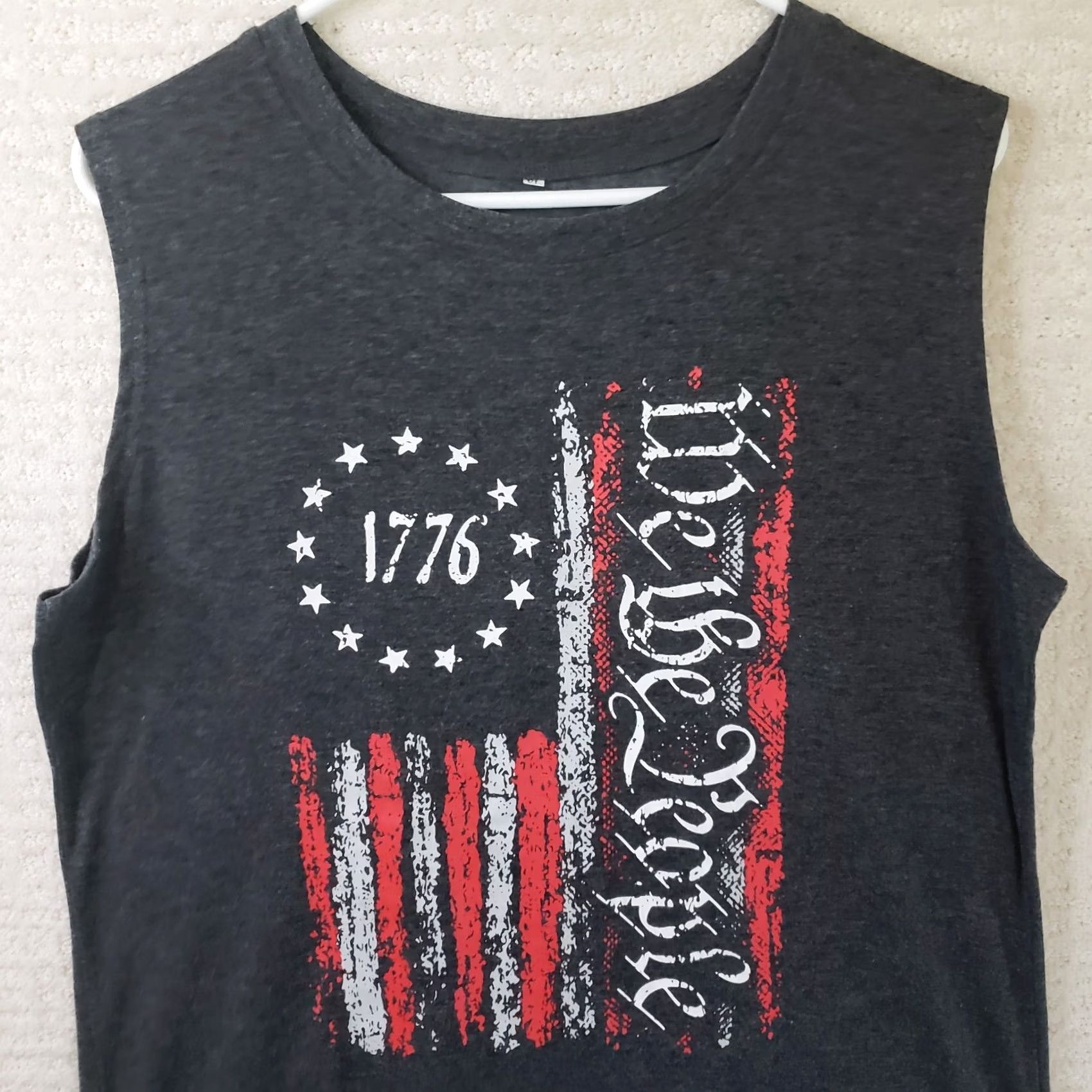 Gildan Gildan Women's XL Tank Top Black "We the People" Cotton Comfort Graphic Printed USA Size XL / US 12-14 / IT 48-50 - 2 Thumbnail