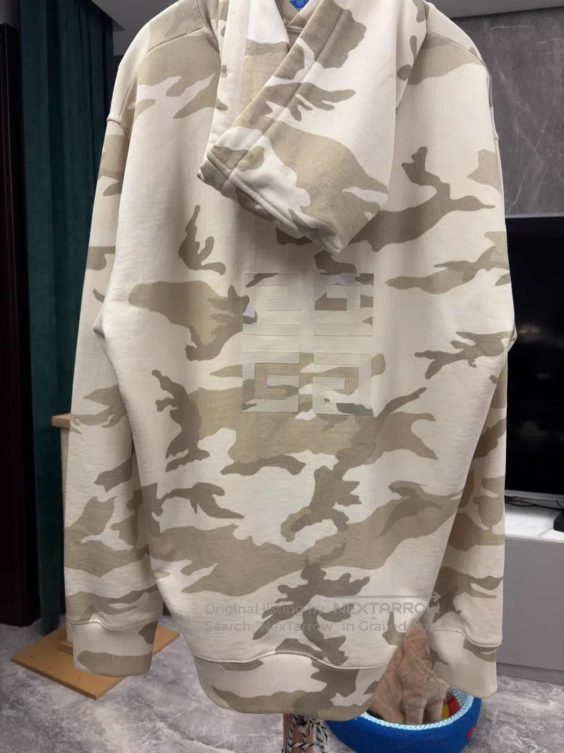 Givenchy Givenchy Beige Camo Cotton Hoodie Size US XL / EU 56 / 4 - 2 Thumbnail