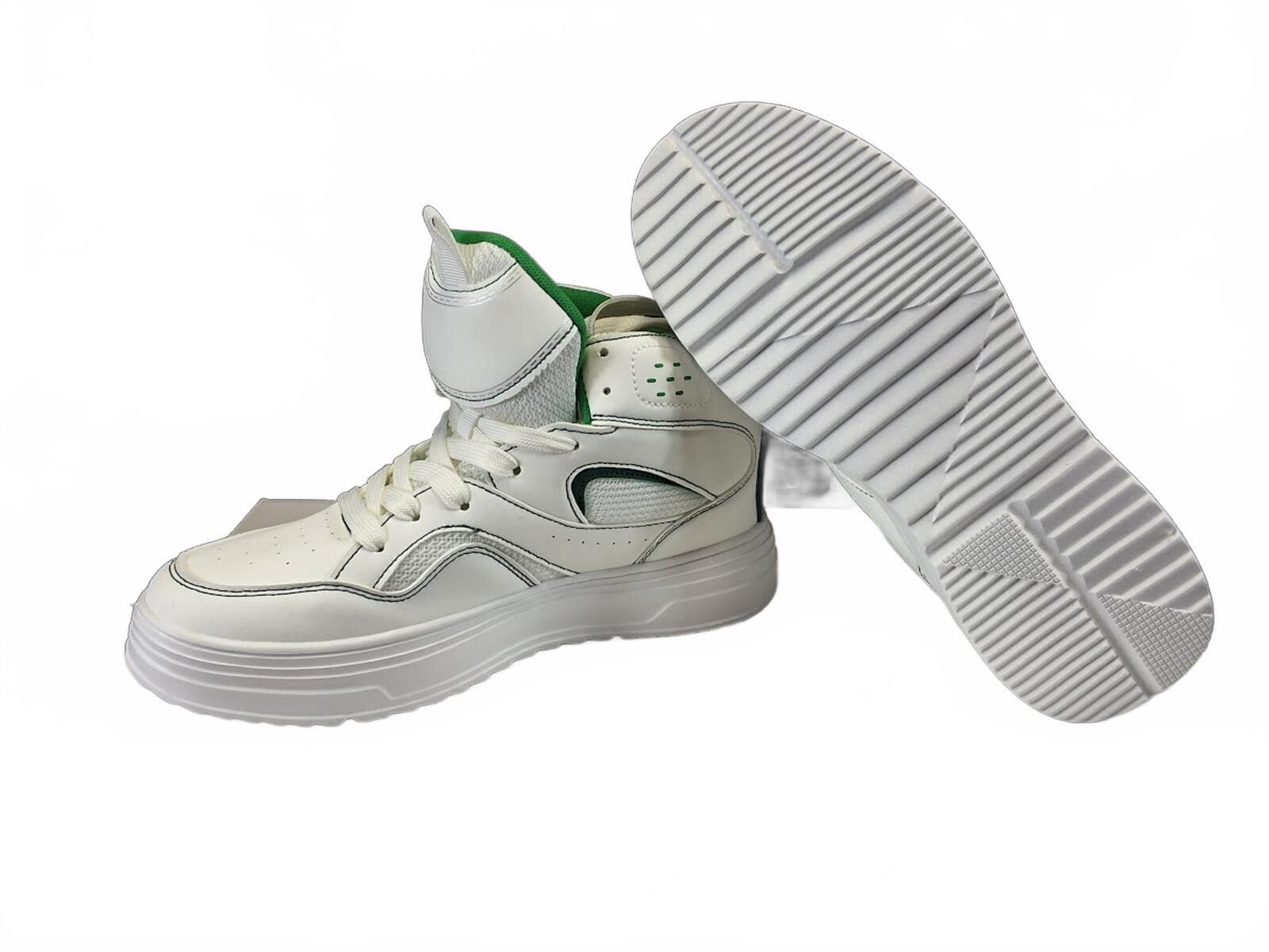 Genetic Manipulation Shinichiro Kuriya Stylish White & Green High-Top Sneakers - EU Size 39 Size ONE SIZE - 4 Thumbnail