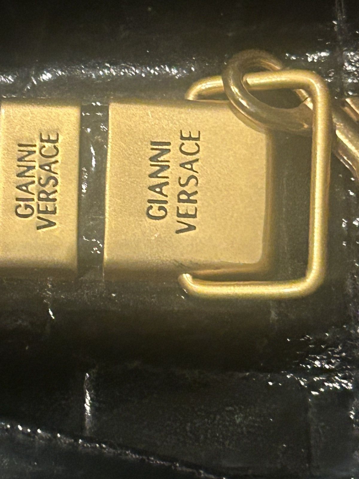 Versace Gianni Versace Medusa Patent Croc Embossed Clutch Size ONE SIZE - 12 Thumbnail