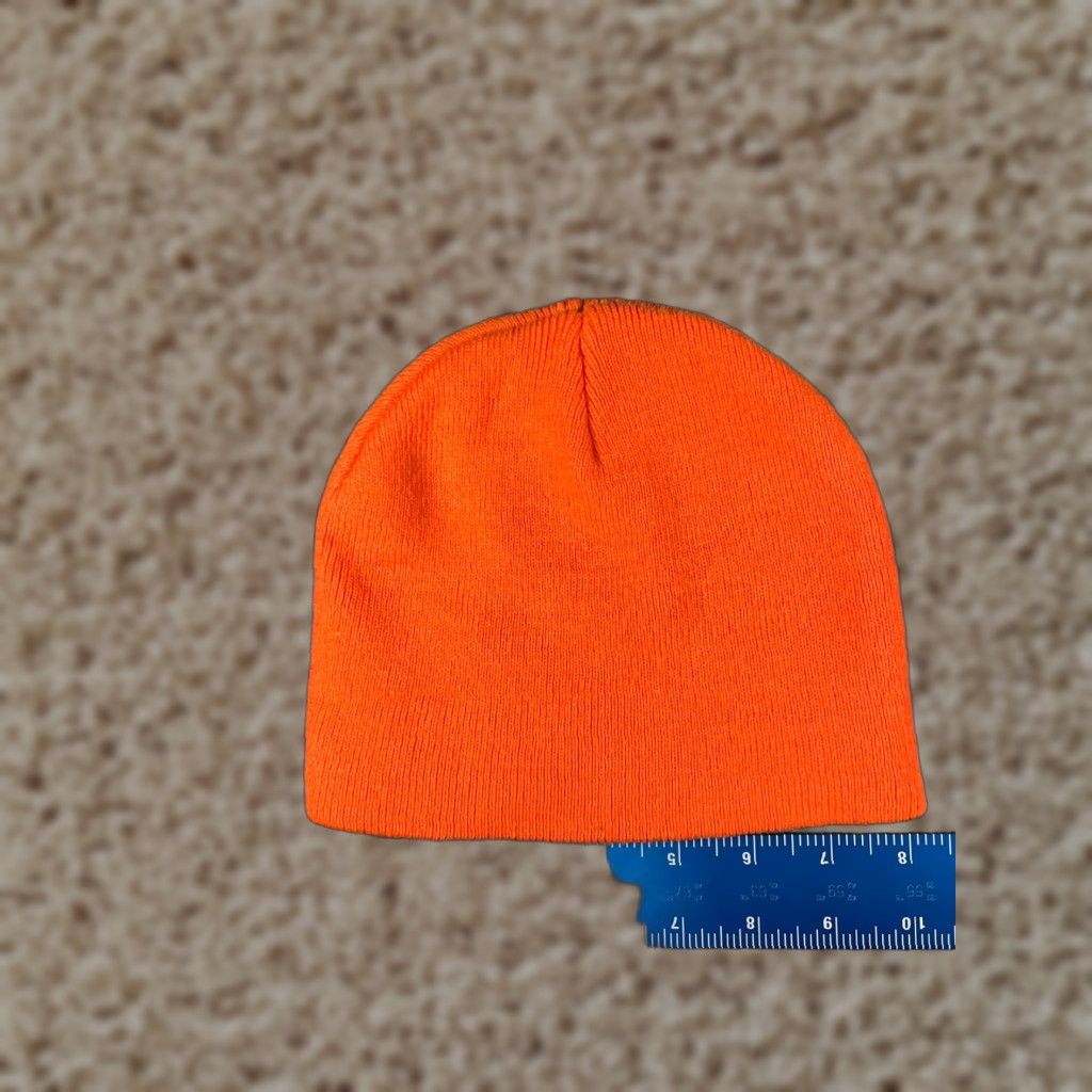 Vintage Att Headwear Beanie Adult One Size Orange Knit Acrylic High Visibility Size ONE SIZE - 1 Thumbnail