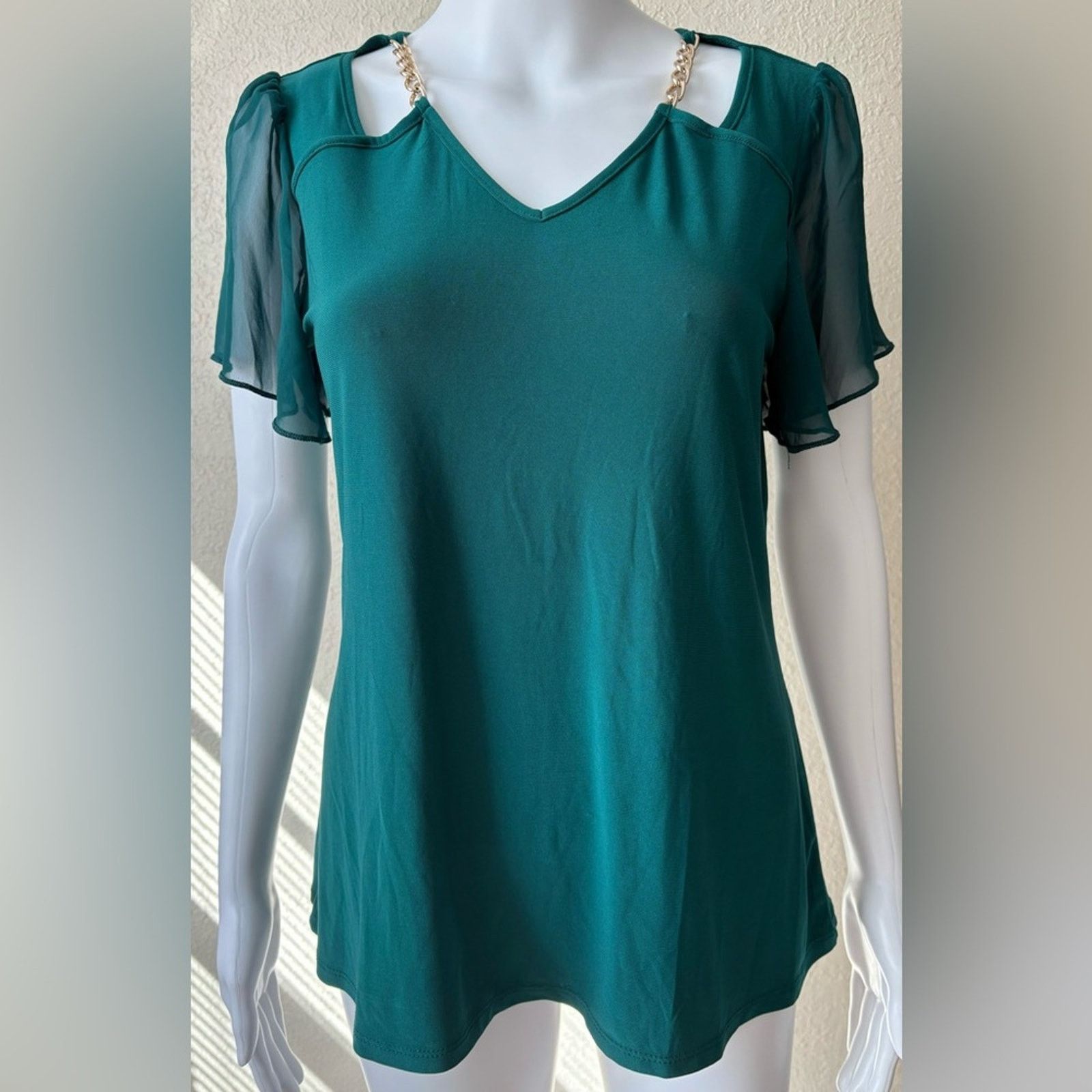 Other Adele & May | Women's Teal Blue Flowy Blouse | Small Size S / US 4 / IT 40 - 1 Thumbnail