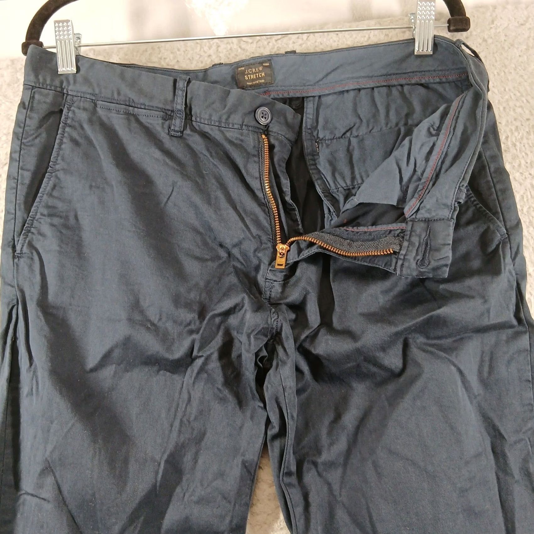 J.Crew J. Crew Stretch Chino Pants Slim Fit Navy Blue 32x34 Men Casual Workwear Chino Slim Fit Pockets Zipper Button Logo Size US 32 / EU 48 - 7 Thumbnail