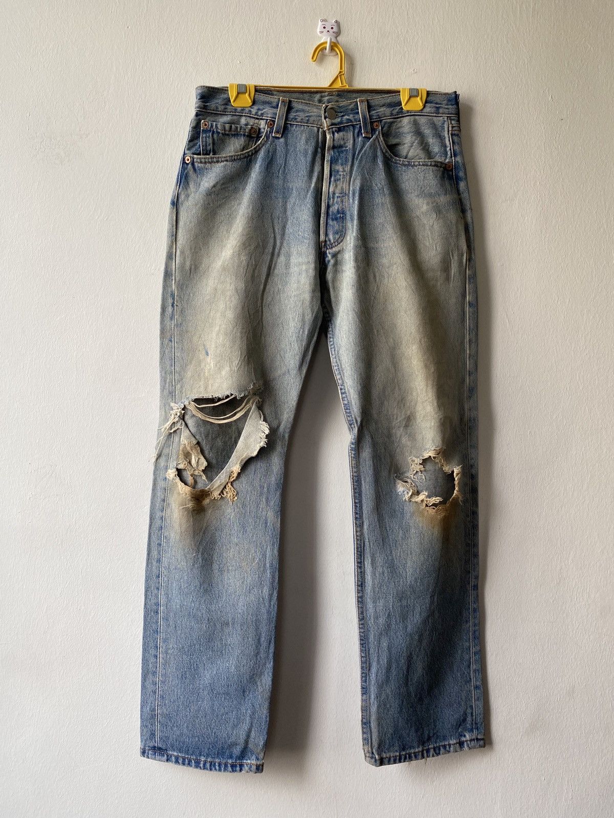 Levi's Vintage 90s Levi’s 501 Distressed Rusty Denim Size US 30 / EU 46 - 1 Thumbnail