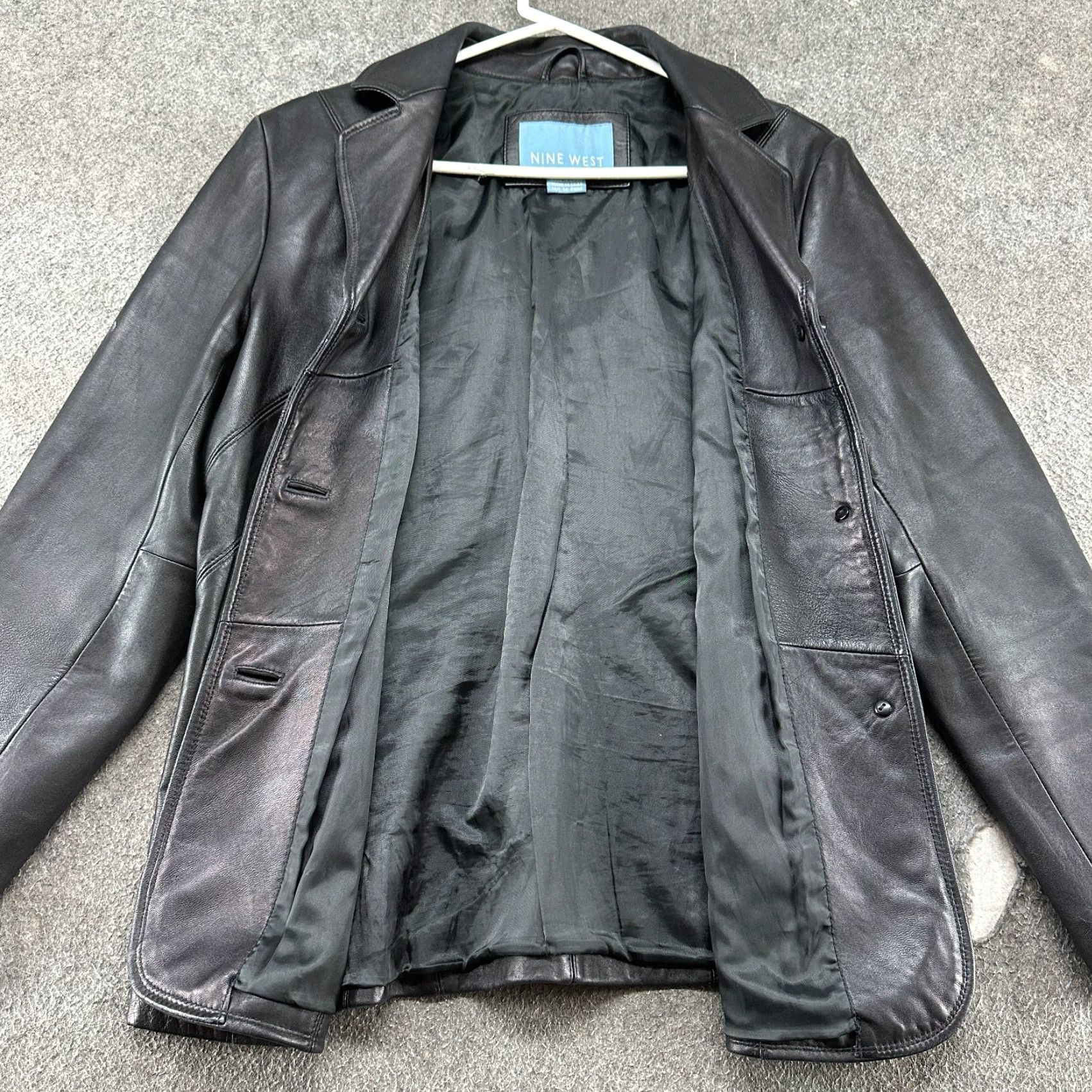 Nine West VINTAGE Nine West Jacket Womens M Black Leather Lined Coat Soft Genuine Real Y2K Size M / US 6-8 / IT 42-44 - 5 Thumbnail