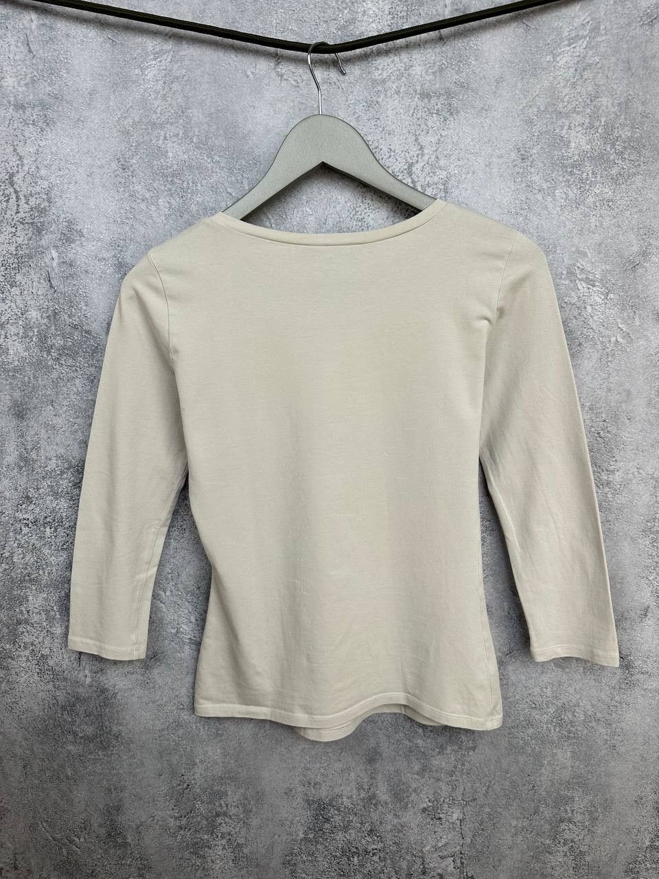 Weekend Max Mara Weekend Max Mara Beige LS Top Cotton Stretch Basic Minimal Size M / US 6-8 / IT 42-44 - 2 Thumbnail