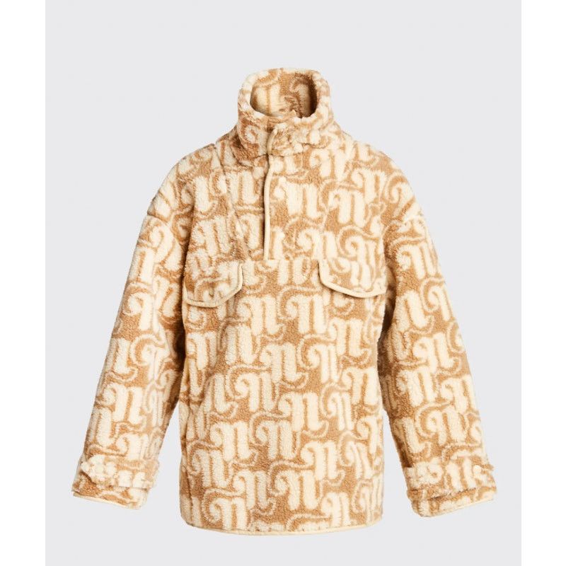 Nanushka Nanushka Logo Tan Beige faux fur fleece pullover Medium Size US M / EU 48-50 / 2 - 6 Thumbnail