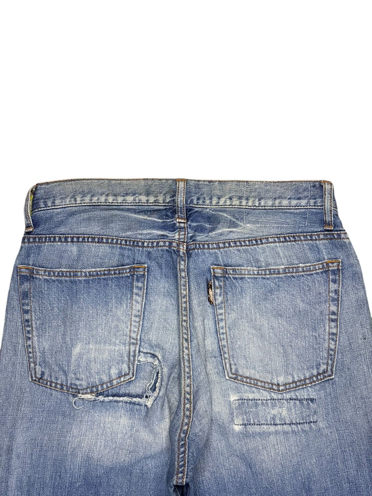 Japanese Brand Vintage Japanese Brand Faded Blue Wash Patched Baggy Jeans Size US 31 - 8 Thumbnail