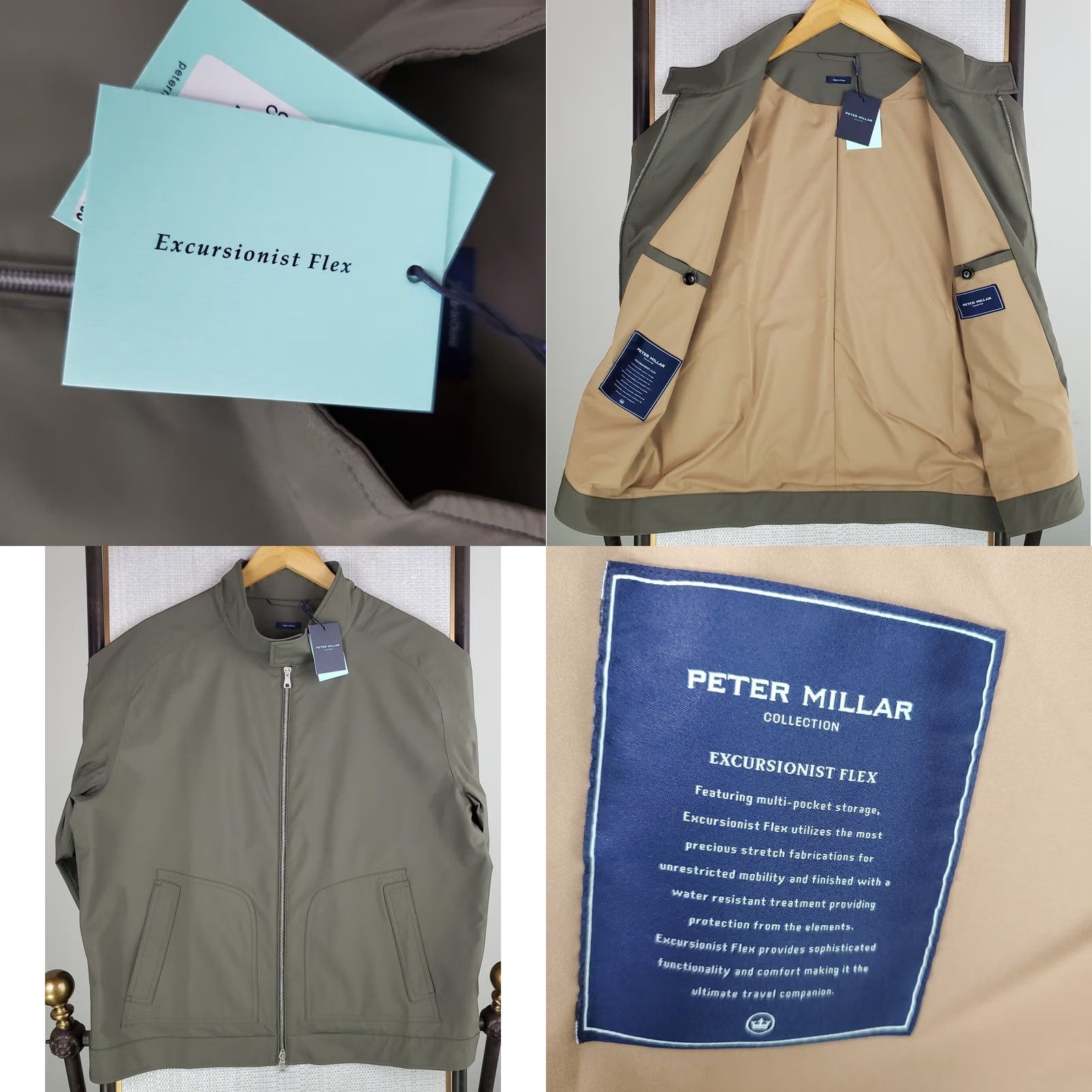 Peter Millar Peter Millar Bomber Jacket Shirt Mens L Green Wind Water Resistant Excursion Flex Flight Deck Coat Royal Crown Zip Front Pockets New With Tags Size US L / EU 52-54 / 3 - 9 Thumbnail
