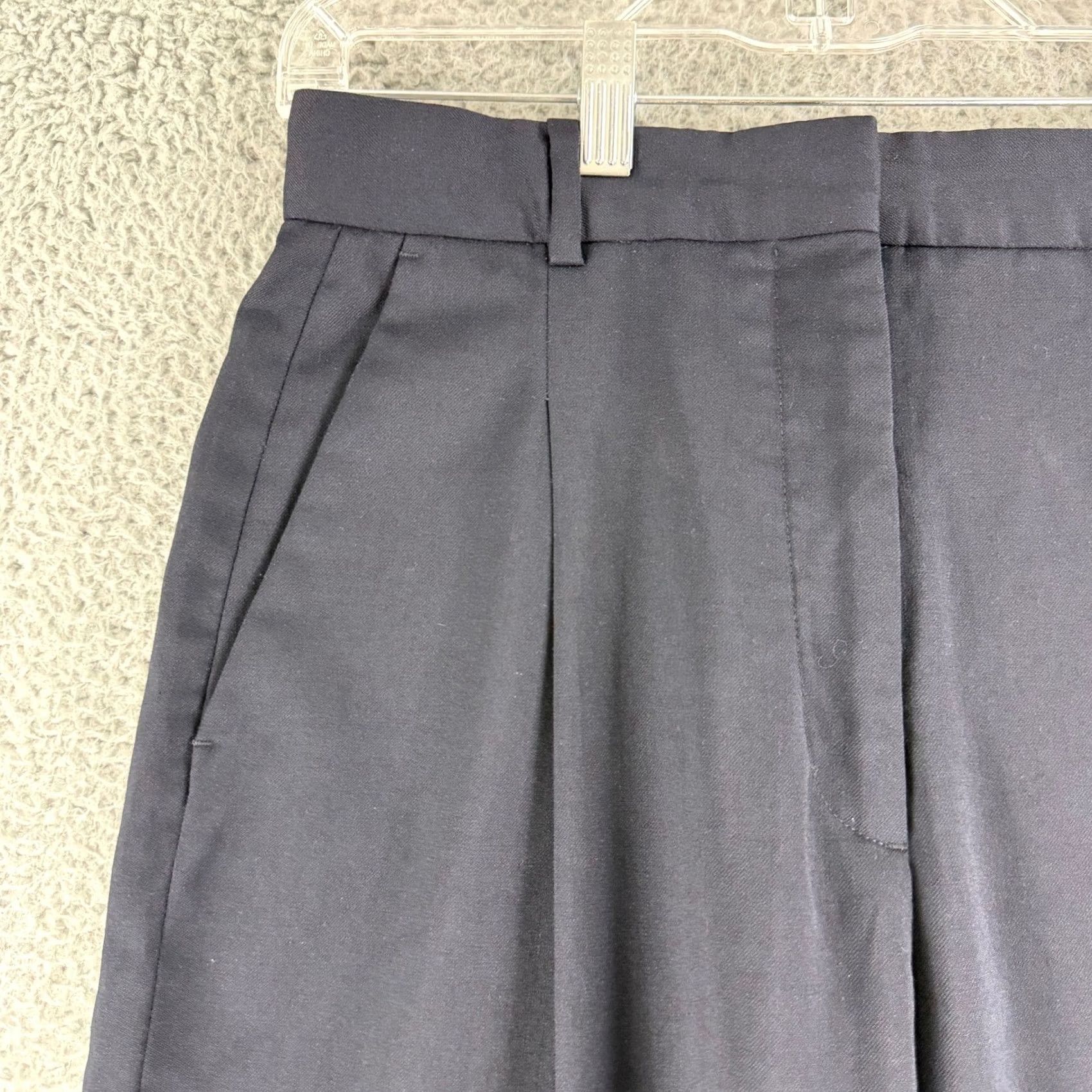 Sandro Sandro Navy Blue Wide-Leg Trousers Womens 6 Pleated High Waist Pants Dress Pants Size 28" / US 6 / IT 42 - 2 Thumbnail