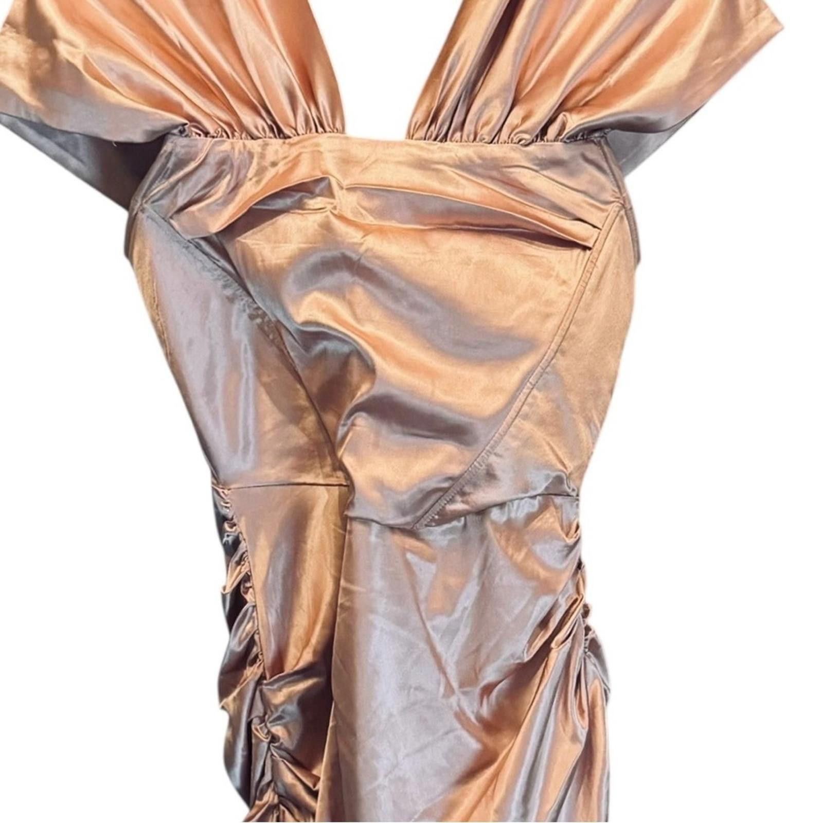 Designer Superdown. Aurora Mini Satin Ruched Dress. Size Medium. Size M / US 6-8 / IT 42-44 - 8 Thumbnail