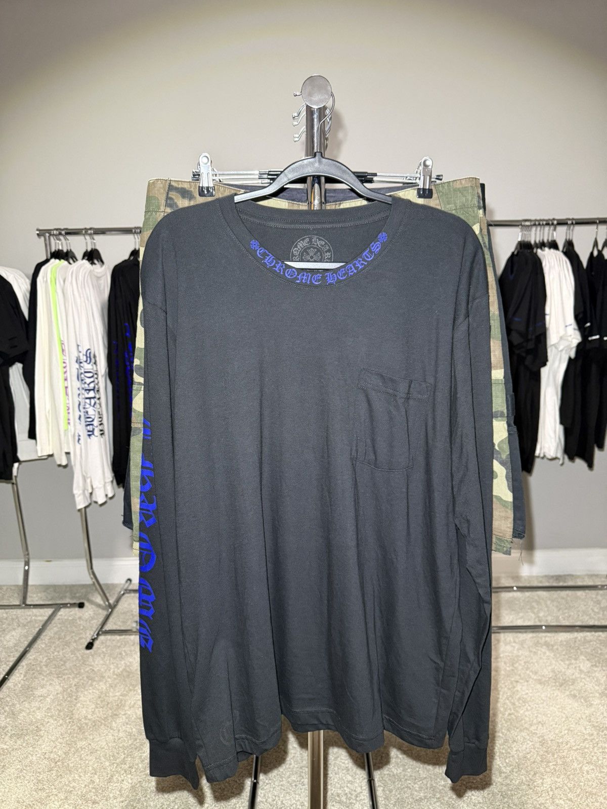 Chrome Hearts Chrome Hearts Black/Blue Longsleeve Tee Size US XL / EU 56 / 4 - 1 Thumbnail