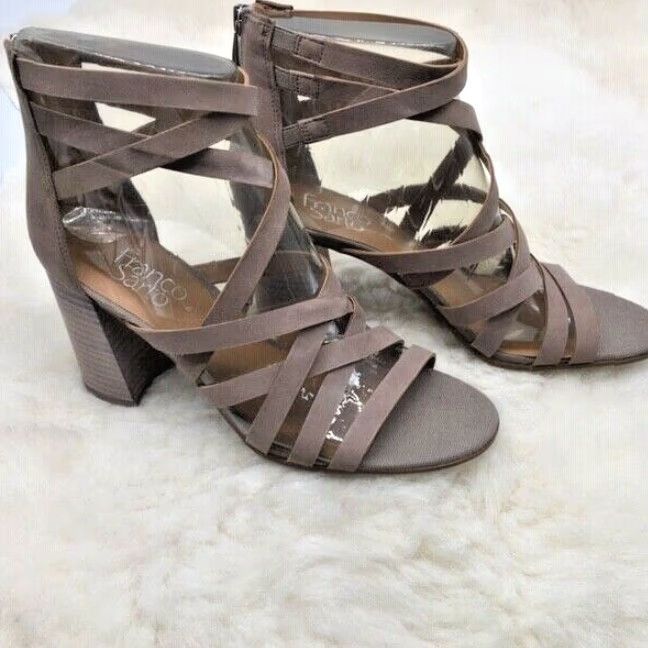 Franco Sarto Franco Sarto Madrid Hi Tech Grey Heeled Ankle Strap Sandals Womens 8m Size US 6 / IT 36 - 3 Thumbnail