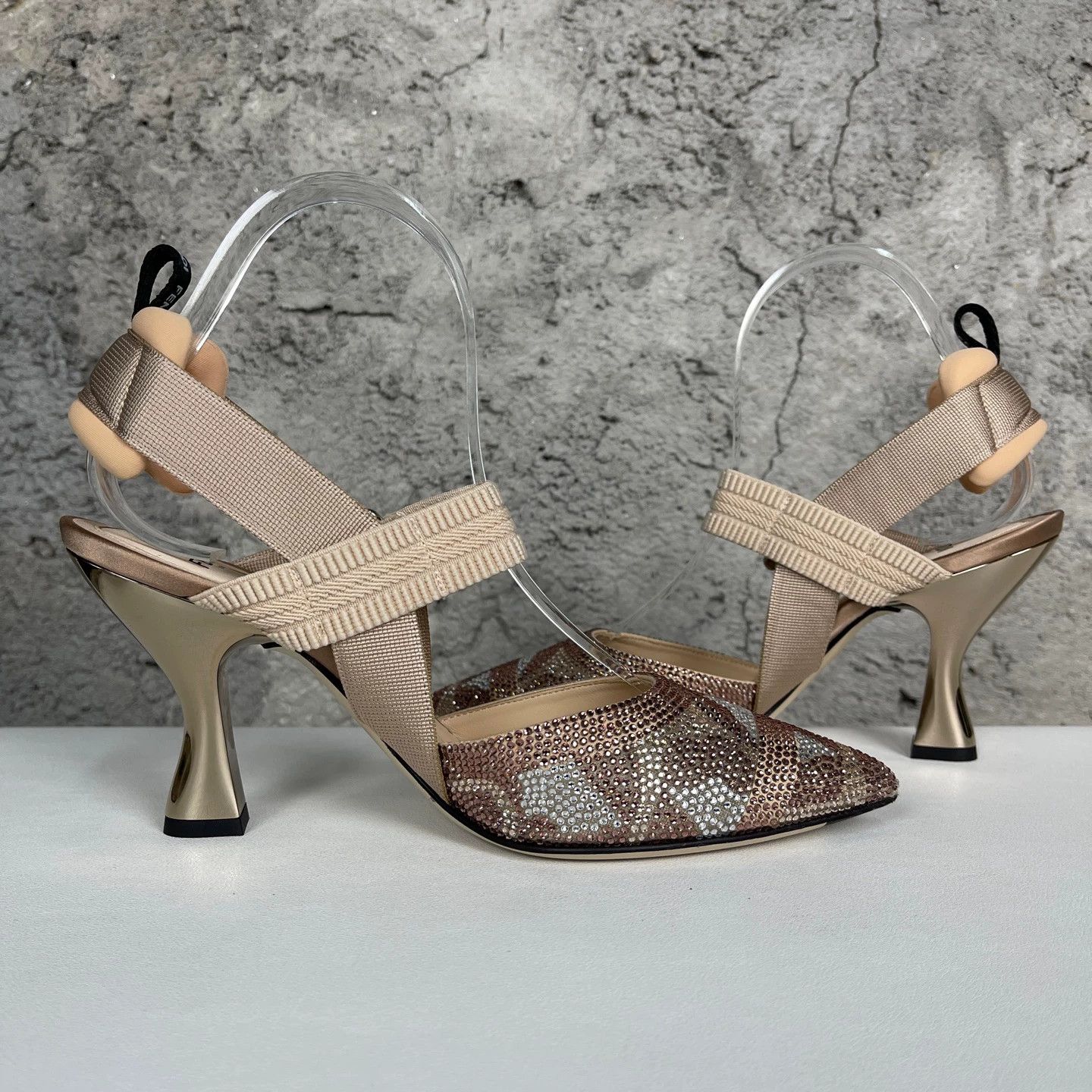 Fendi Fendi Crystal Heels Women's 37 New Unworn Size US 6.5 / IT 36.5 - 5 Thumbnail