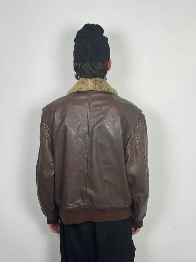 Hugo Boss 2000s Hugo Boss Aviator Brown Leather Jacket Size US L / EU 52-54 / 3 - 3 Thumbnail