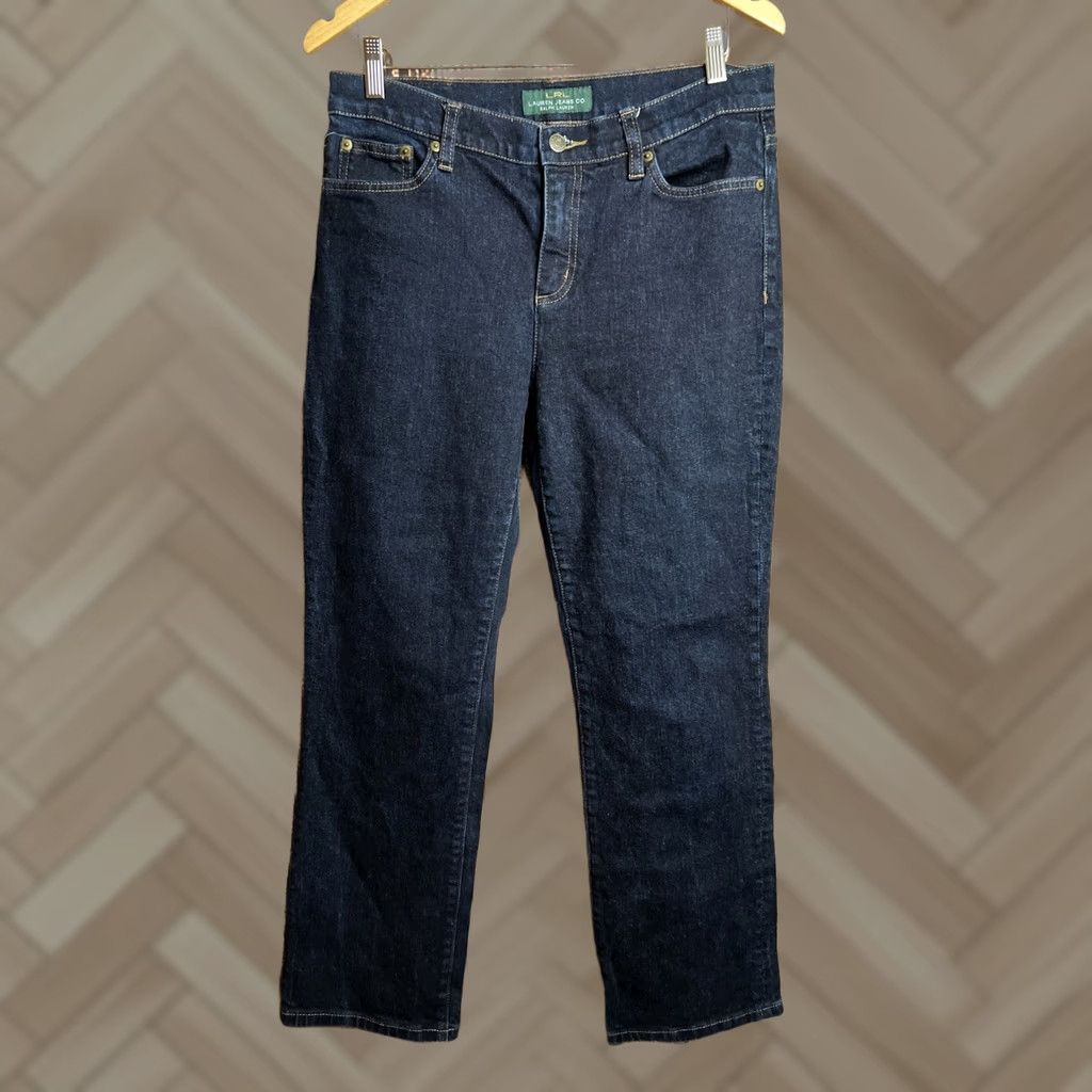 Ralph Lauren Lauren Ralph Lauren Jeans Women's Classic Size 10 Denim Blue 5-Pocket Straight Belt Loops Inseam 28" Size 32" / US 10 / IT 46 - 1 Thumbnail