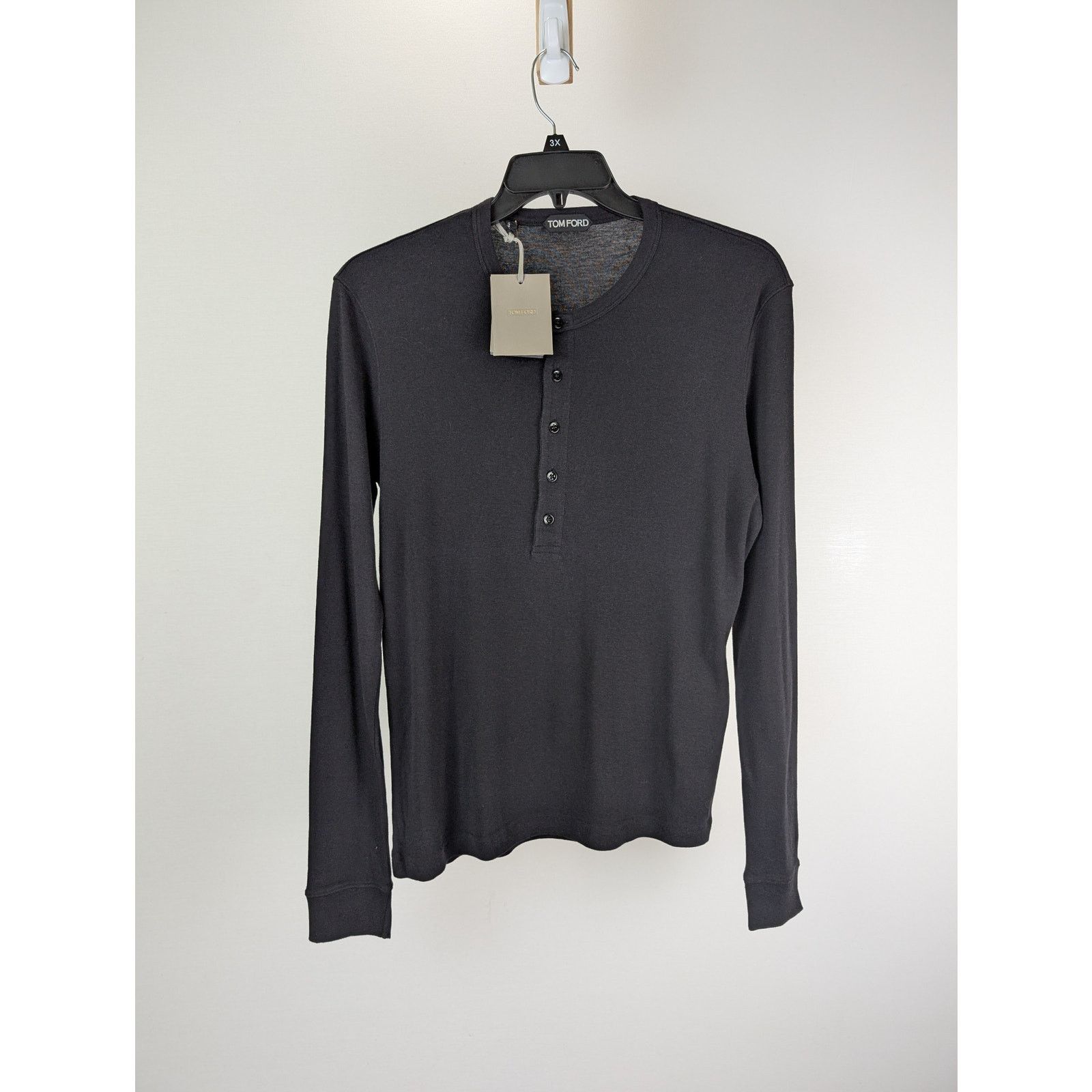Tom Ford o1rshd1 Henley Shirt in Black Size US M / EU 48-50 / 2 - 8 Thumbnail