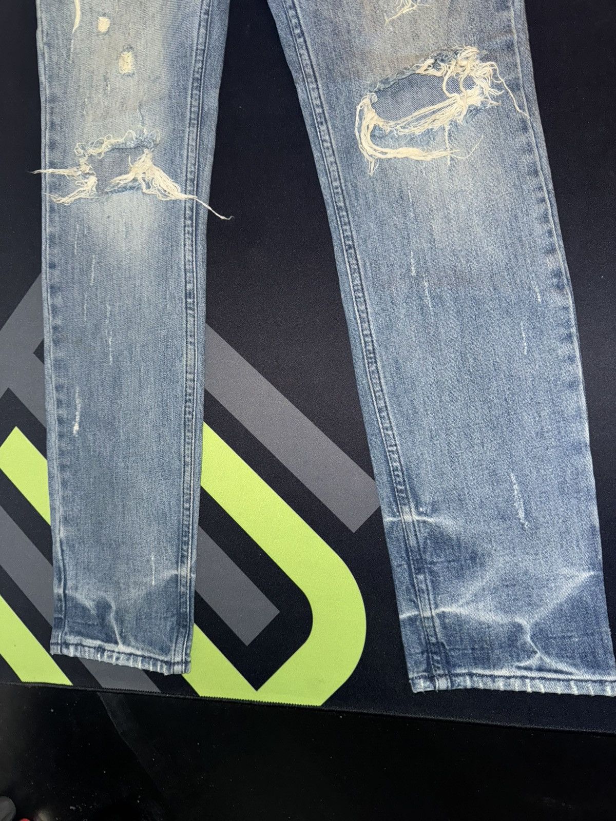 Vintage Men Blue Ripped Skinny Jeans Size US 30 / EU 46 - 8 Thumbnail