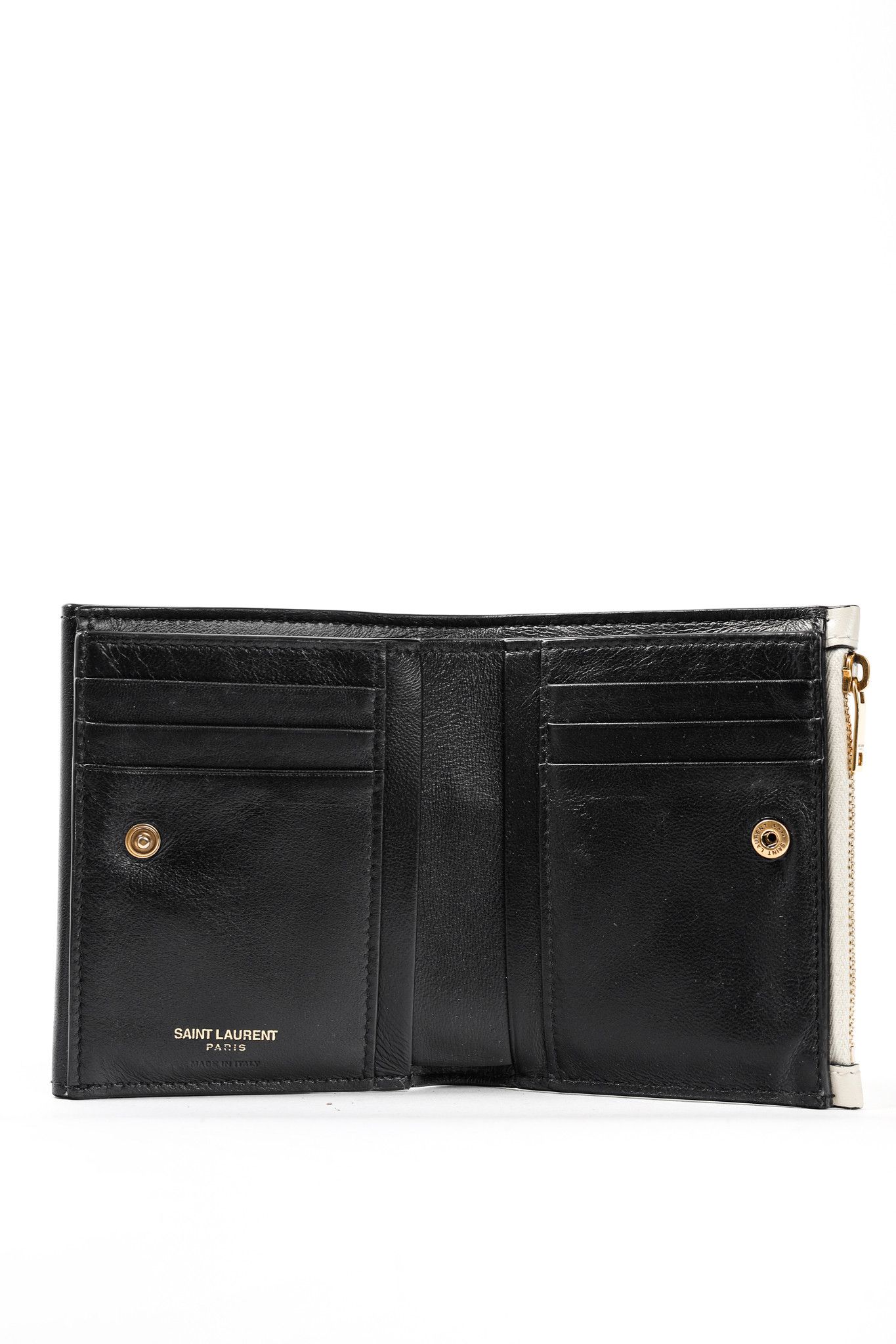 Saint Laurent Paris Saint Laurent Uptown Bos Taurus YSL Compact Wallet Size ONE SIZE - 9 Thumbnail