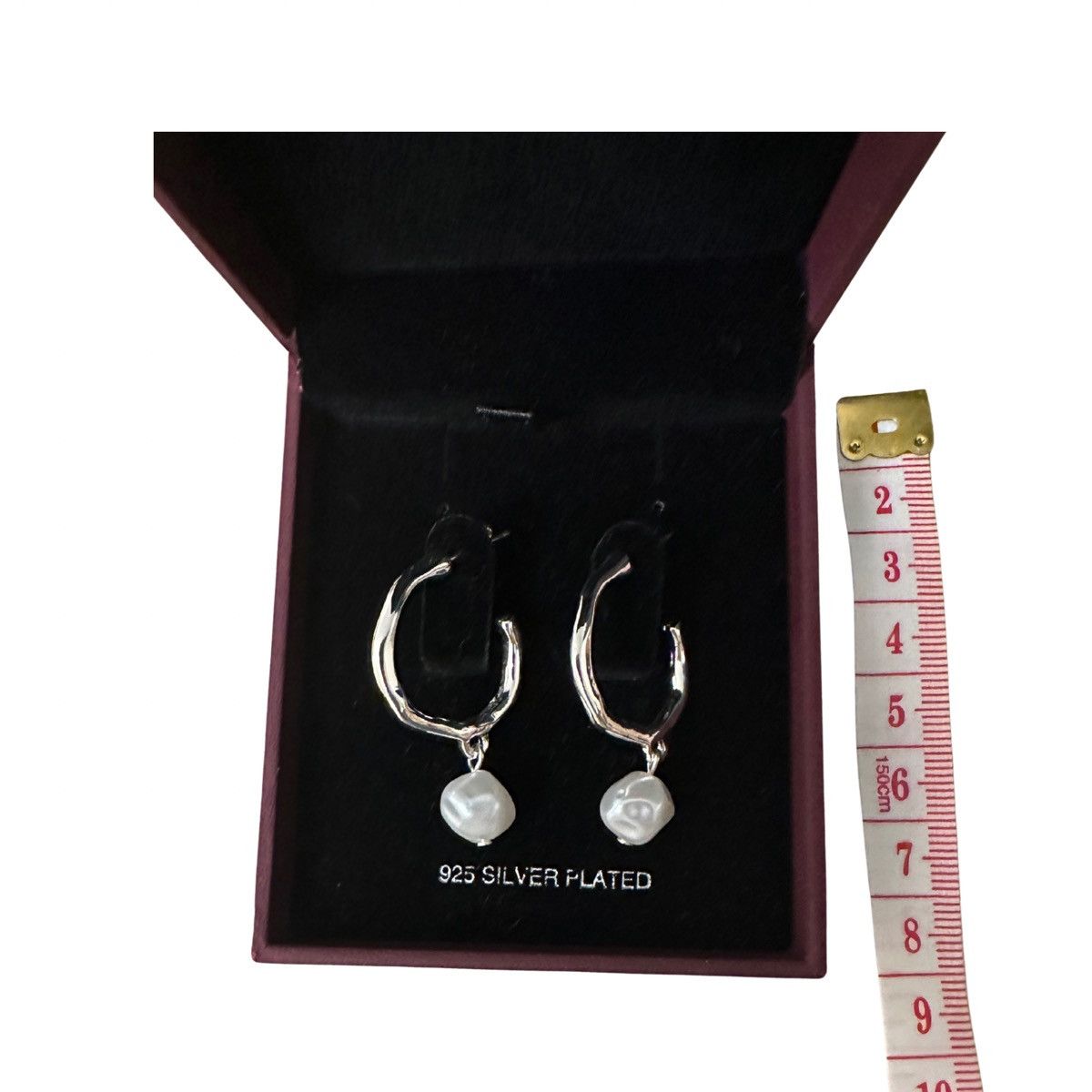 French Connection French Connection Pearl Hoop Earrings (925 Silver Plated) Size ONE SIZE - 5 Thumbnail