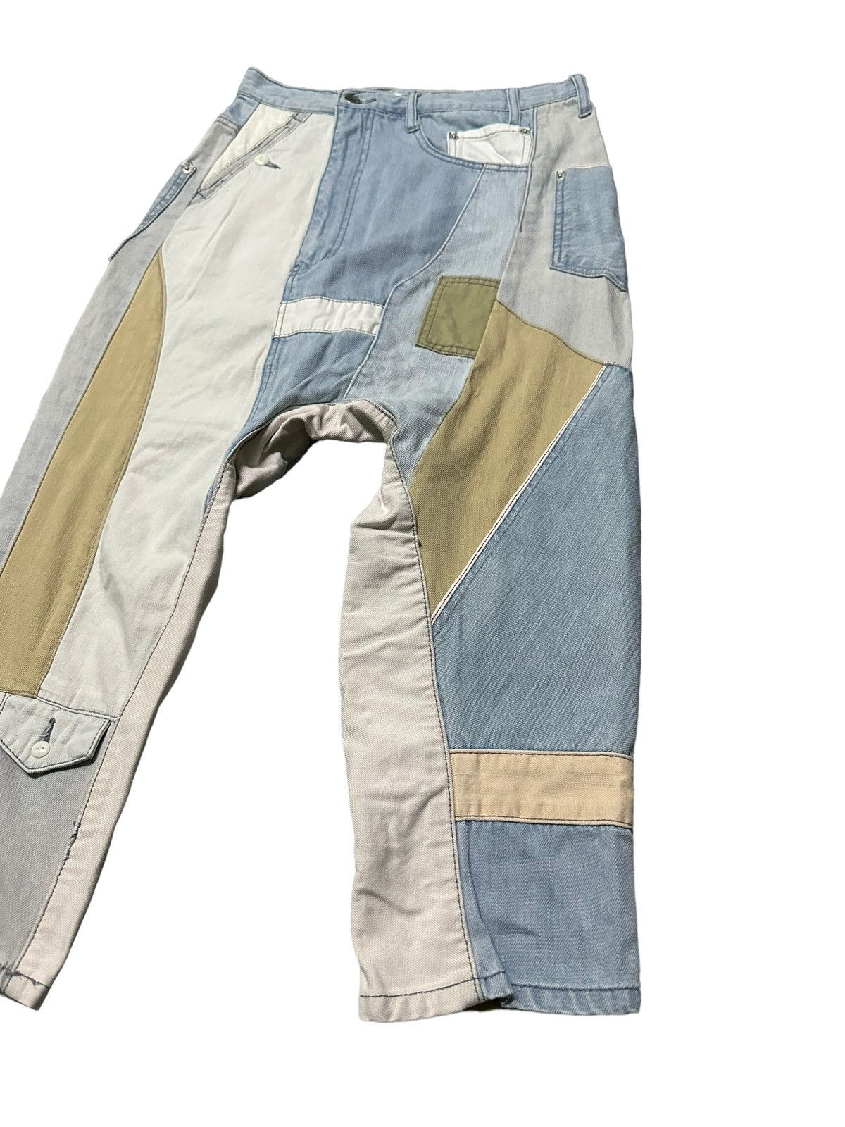 Ne-Net Ne-net Issey Miyake patchwork denim harem pants Size US 28 / EU 44 - 2 Thumbnail